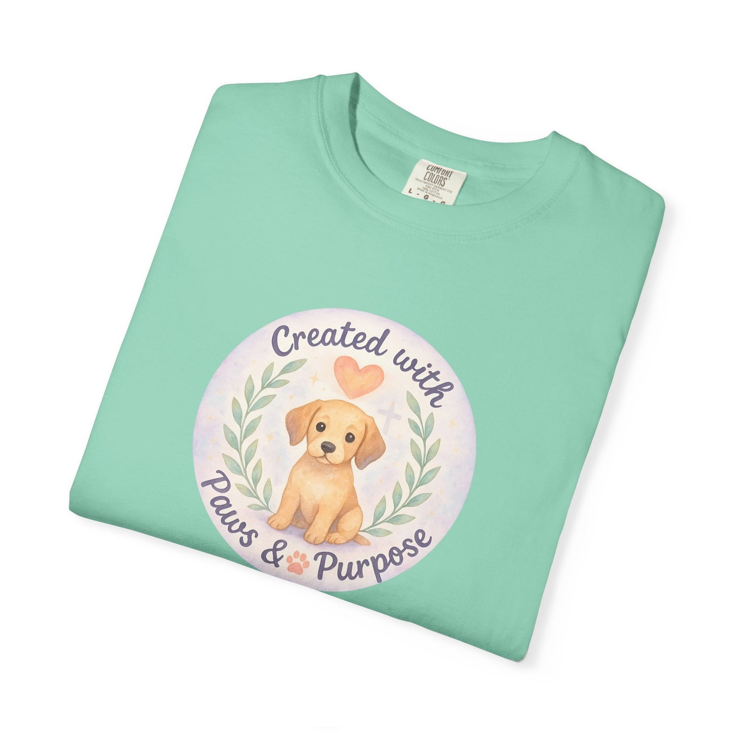 Created with Paws & Purpose T-Shirt, Pet Lover Gift, Dog Lover Apparel, Animal Rescue Support, Unique Gifts for Dog Owners