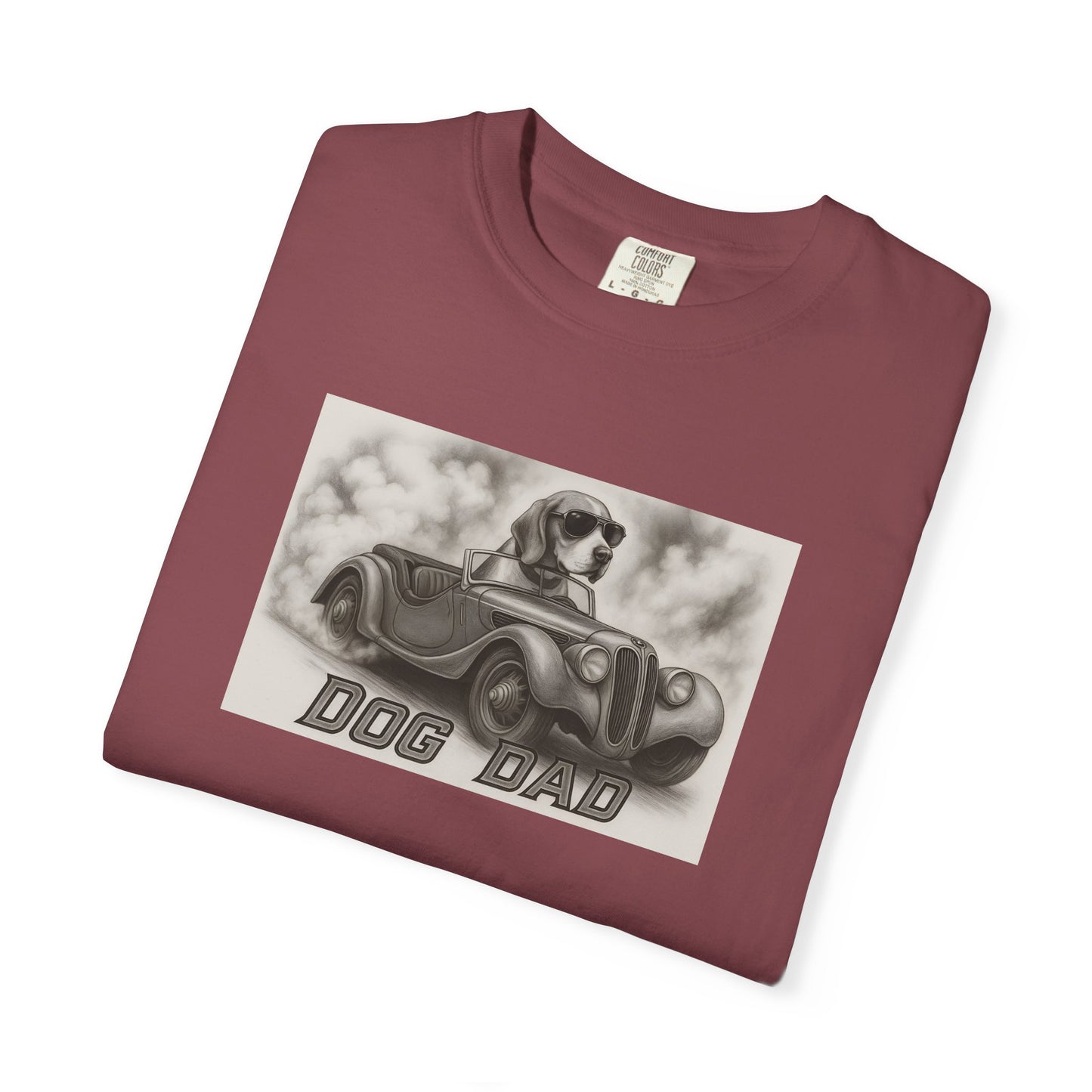 Dog Dad- Beagle - Cool Dogs in Cool Cars T-Shirt Collection | Funny Dog Lover Apparel for Men