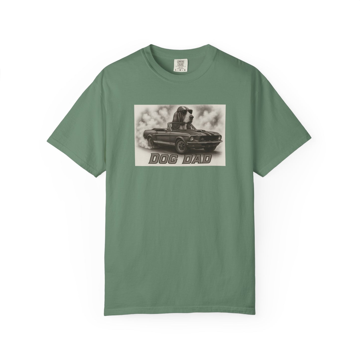 Dog Dad - Basset Hound - Cool Dogs in Cool Cars T-Shirt Collection | Funny Dog Lover Apparel for Men
