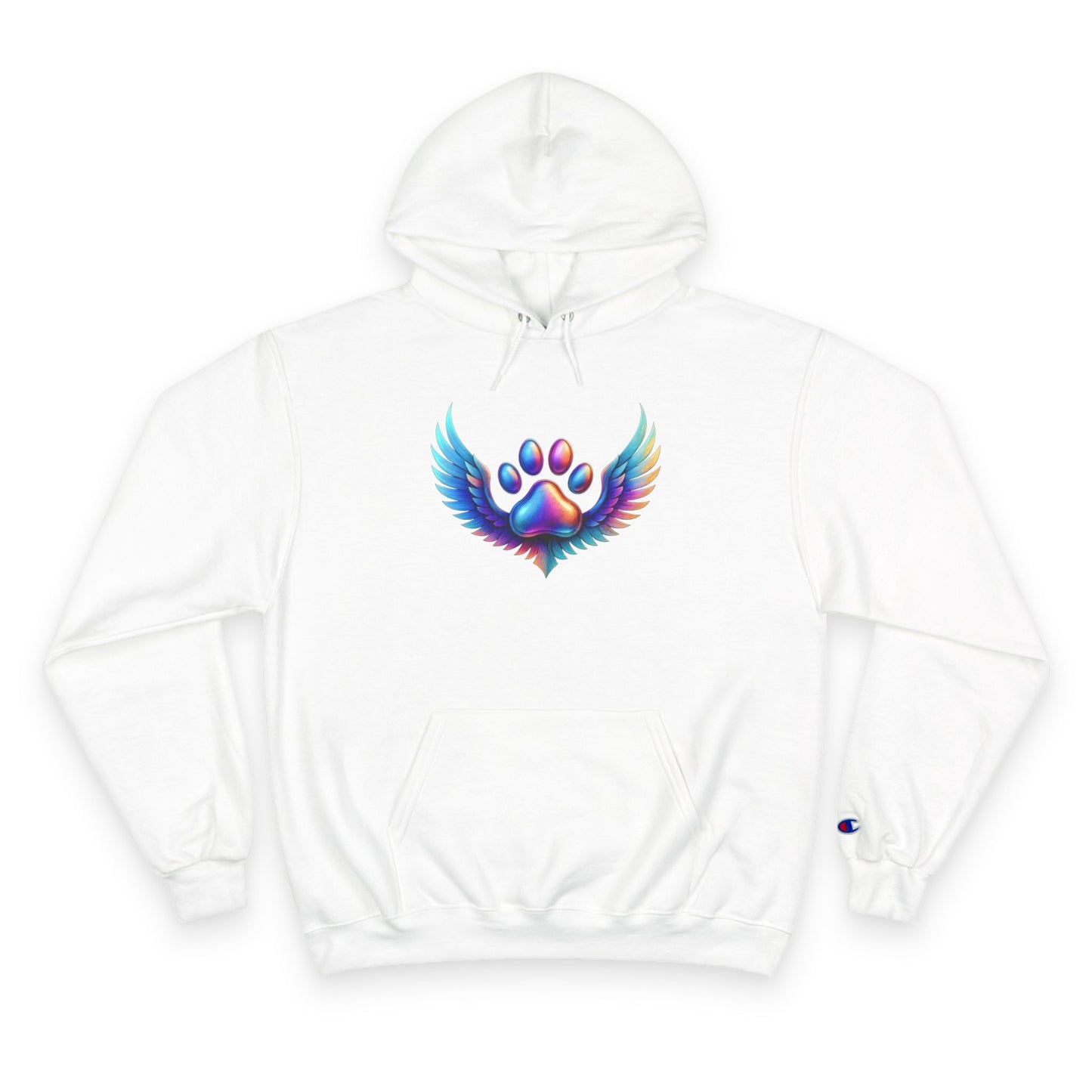 Colorful Paw Print Champion Hoodie, Pet Lover Gift, Animal Rescue Support, Cozy Casual Sweatshirt, Unique Animal Design