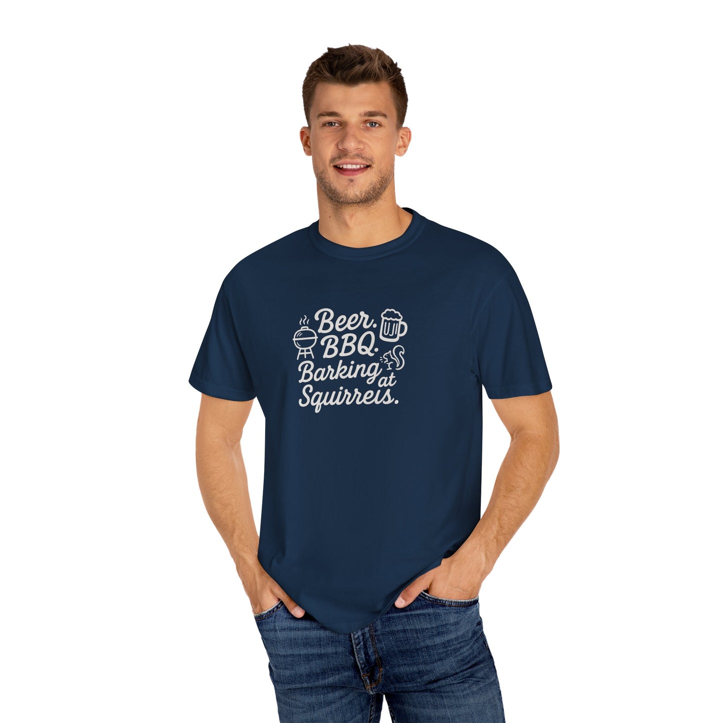 Beer BBQ and Barking Dog Dad T-Shirt