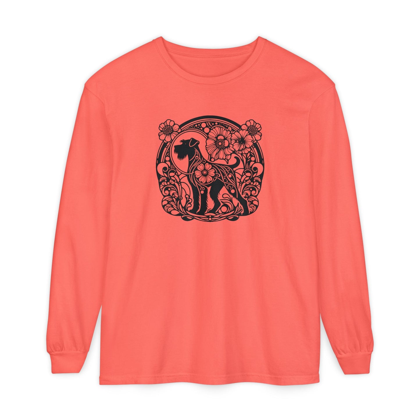 Floral Dog Long Sleeve T-Shirt - Unisex Tee for Animal Lovers