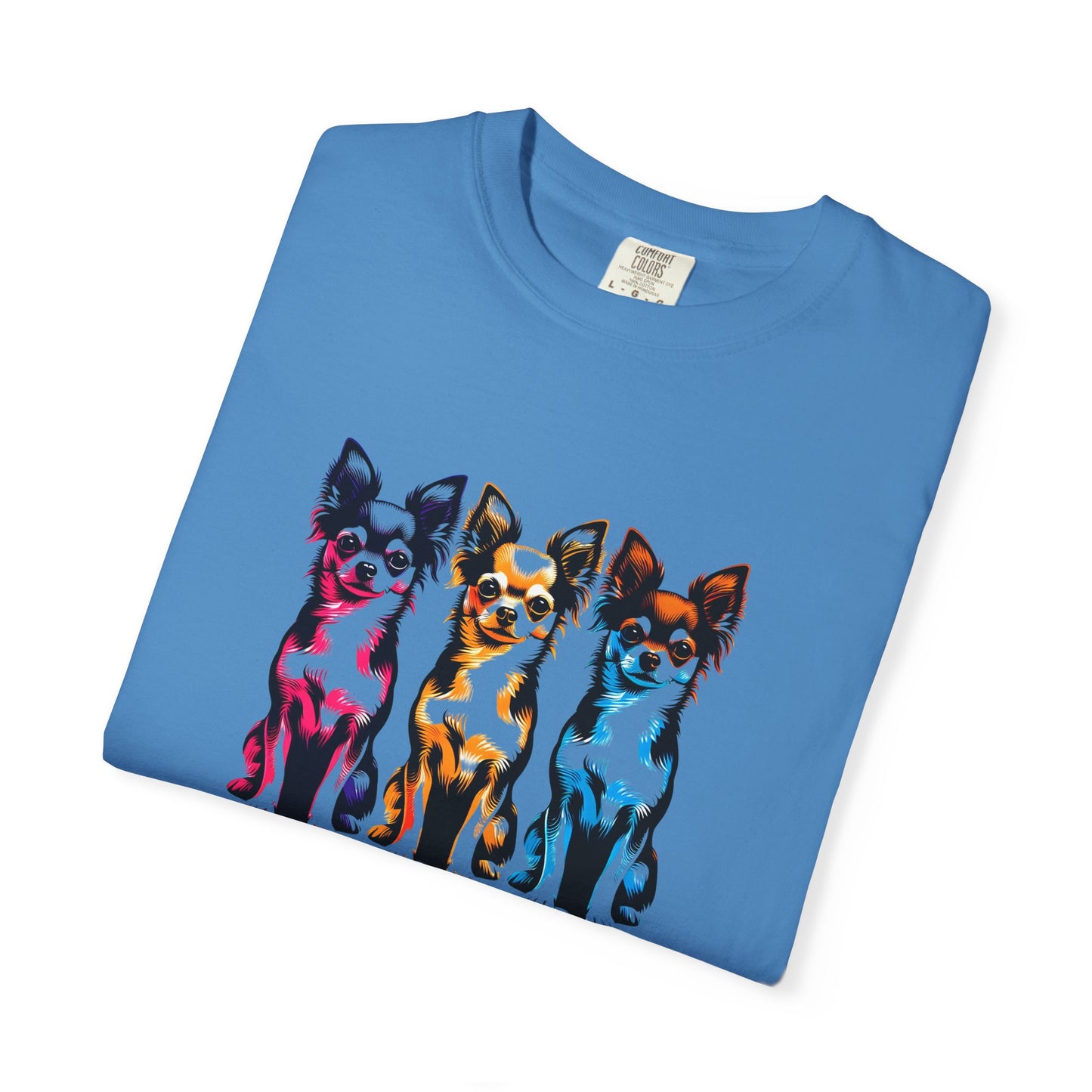 Colorful Chihuahua T-Shirt - Fun & Stylish Unisex Garment-Dyed Tee