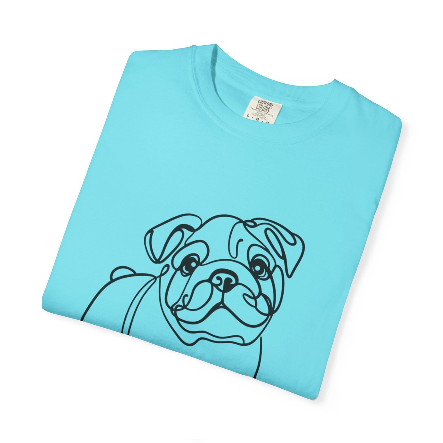 Unisex Garment-Dyed T-shirt with Minimalist Bulldog Design