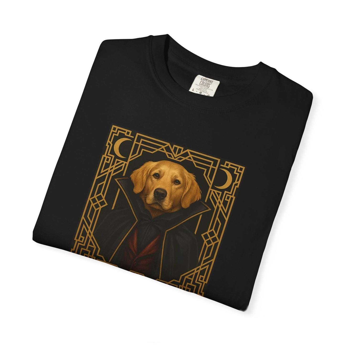 Garment-Dyed T-shirt - Golden Retriever Vampire, Dogcula