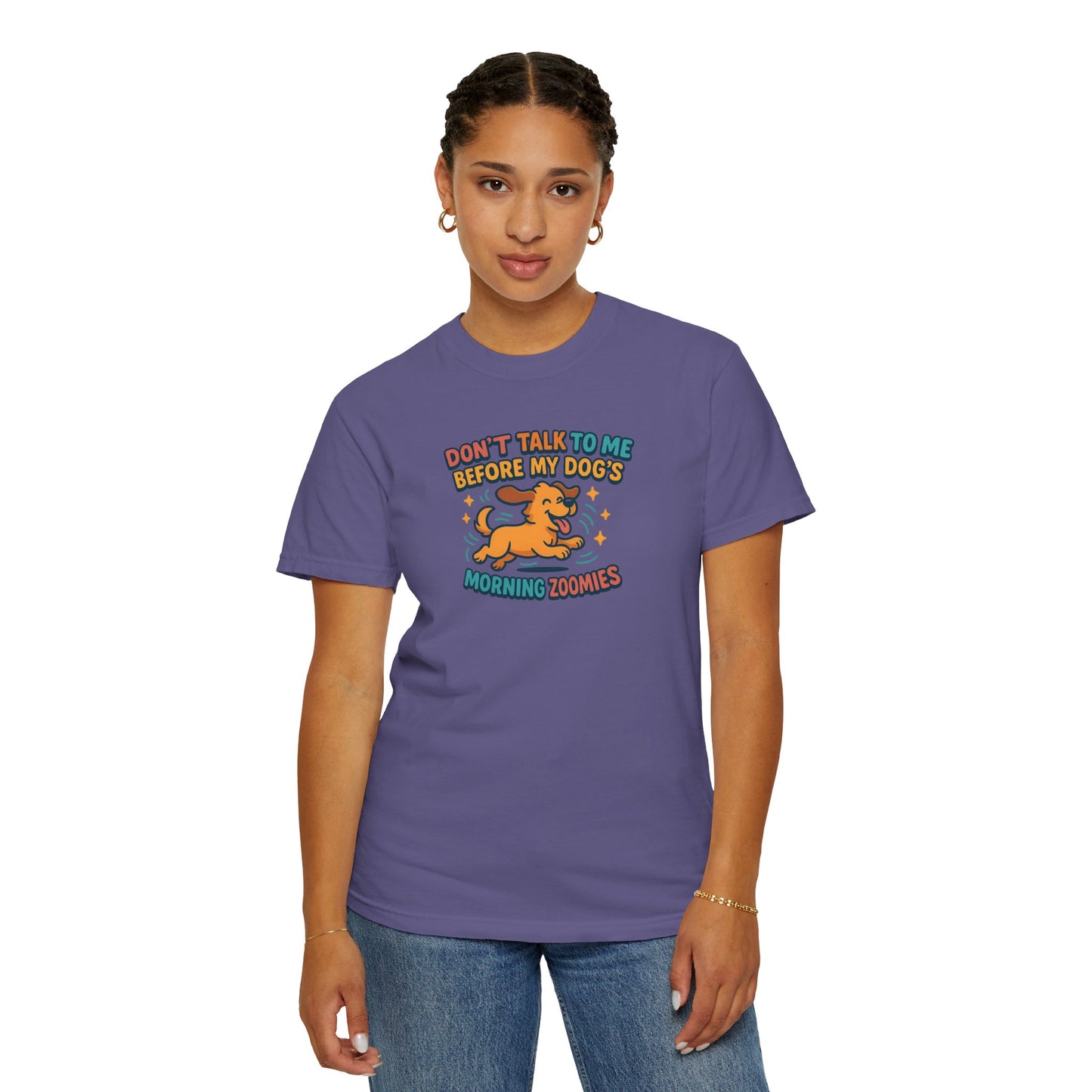 Dog Mom Unisex T-shirt - Don't Talk to Me Before My Dogs Morning Zoomies
