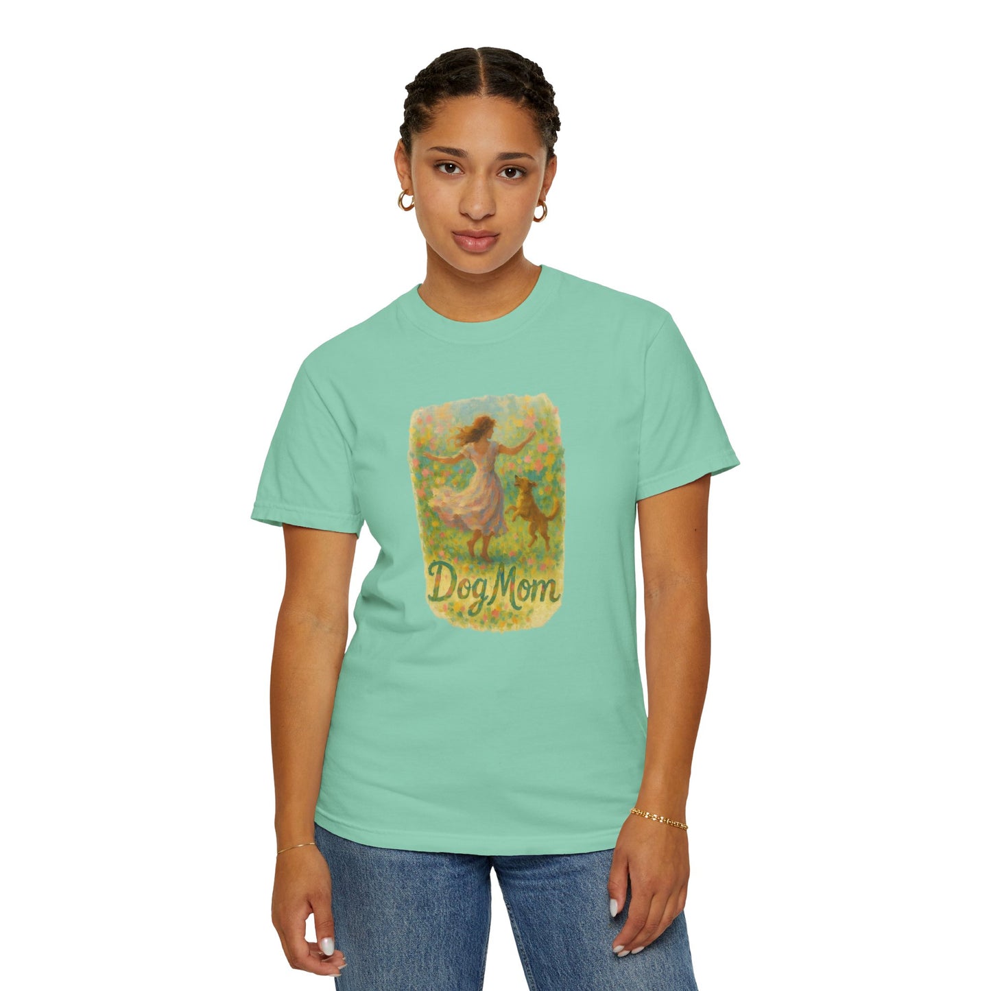 Dog Mom T-Shirt, Cute Animal Lover Tee, Gift for Pet Moms, Garment-Dyed T-Shirt, Casual Summer Shirt, Birthday Gift, Dog Lover Merchandise