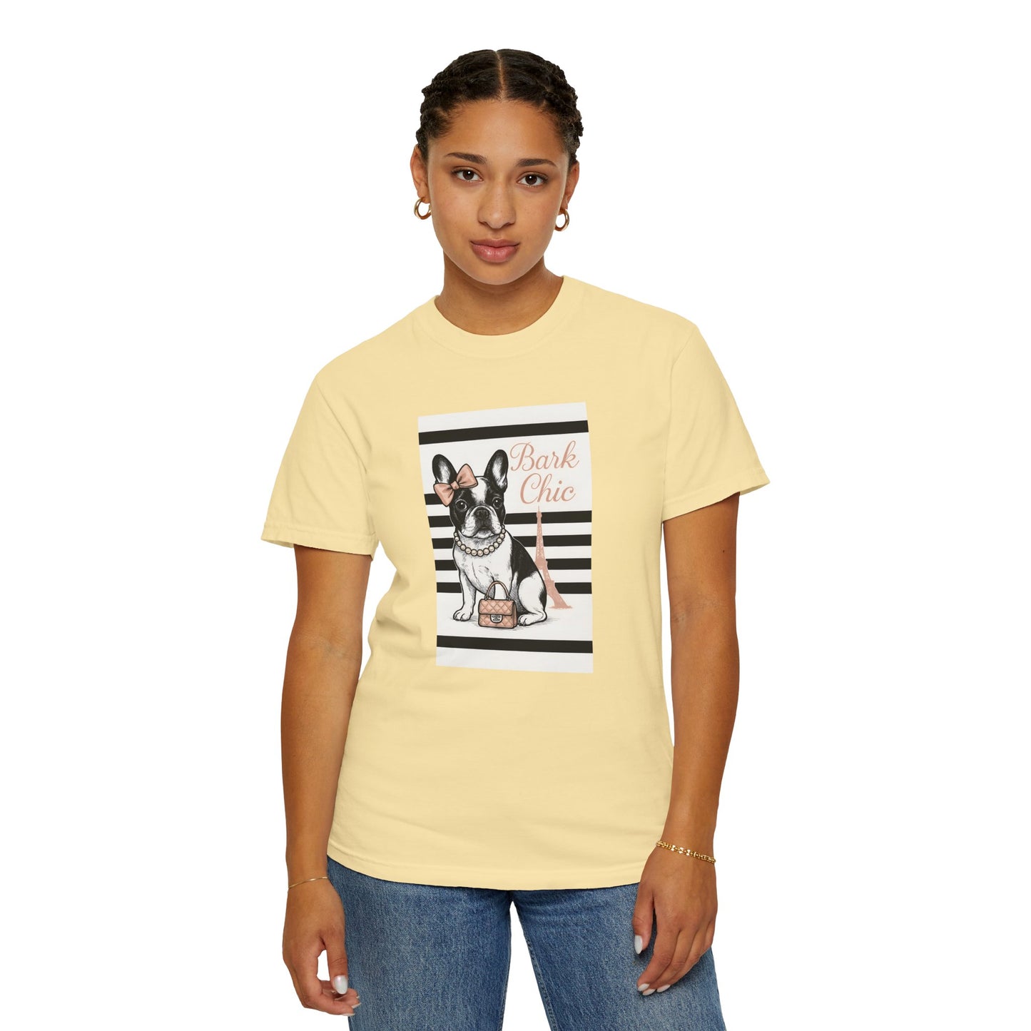 Chic Dog Lover T-shirt, Bark Chic Tee, Unisex Graphic Shirt, Pet Lover Gift, Comfortable Everyday Wear, Cute Animal Apparel