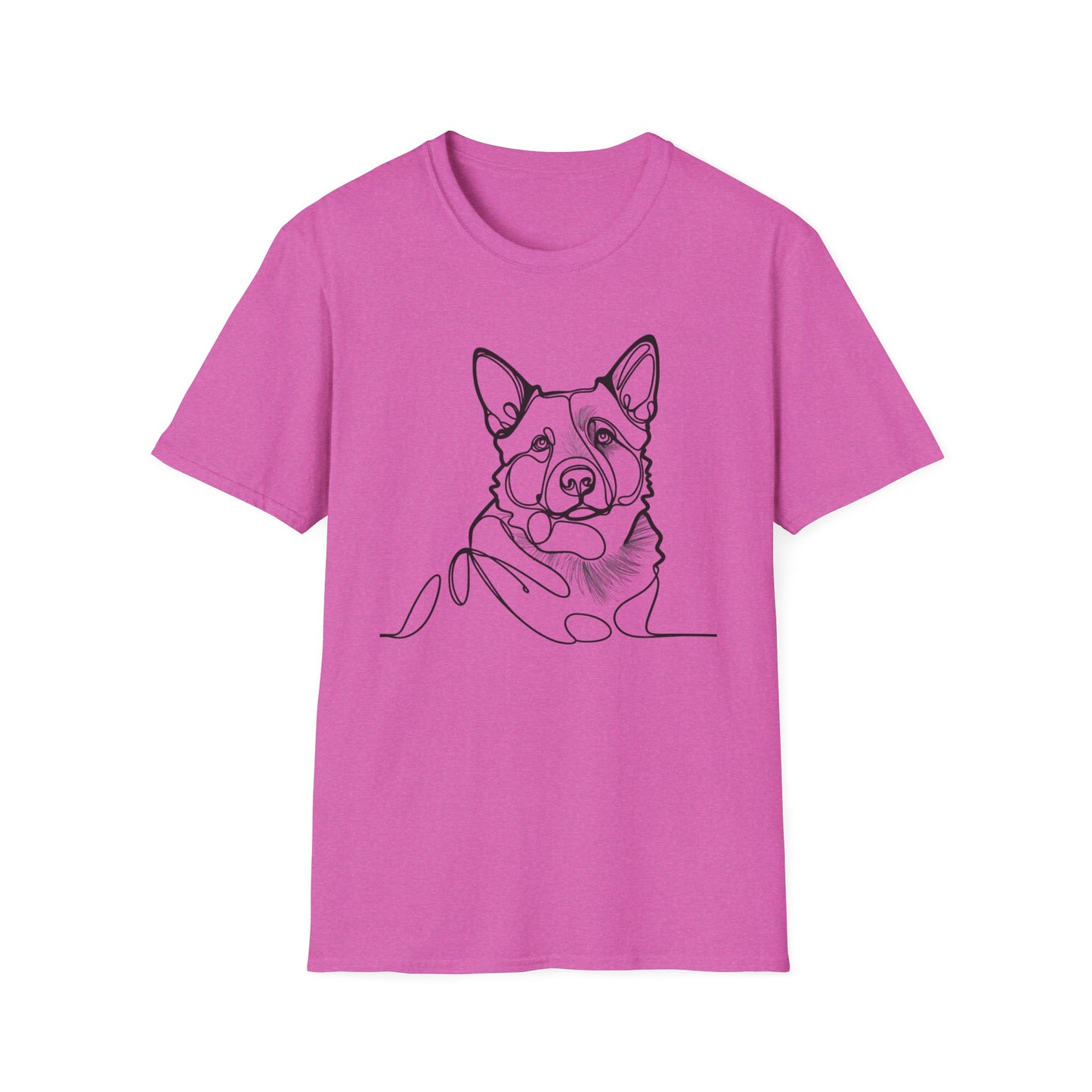 🖤 True Grit – Blue Heeler Line Art Tee – Minimalist Dog Outline Design