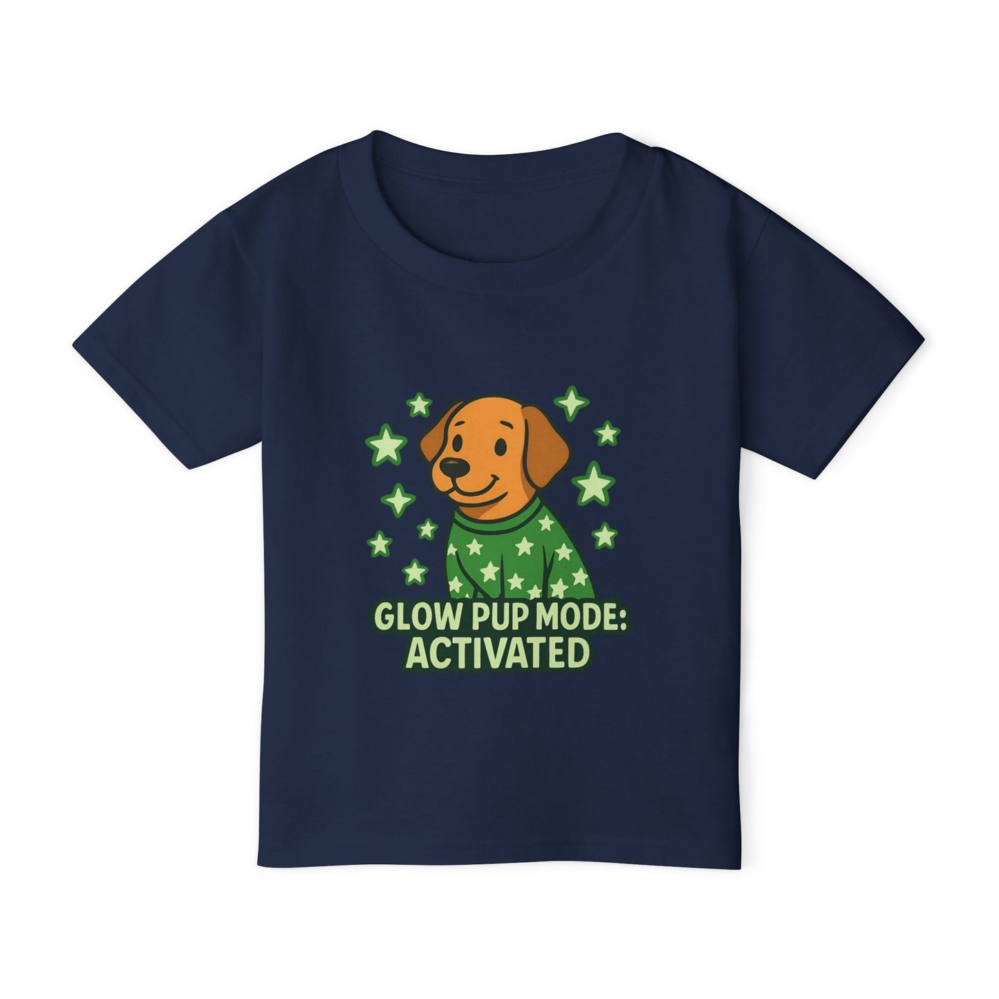 Glow Pup Mode Toddler T-Shirt, Cute Dog Shirt, Kids Graphic Tee, Pet Lover Gift, Playful Toddler Clothing