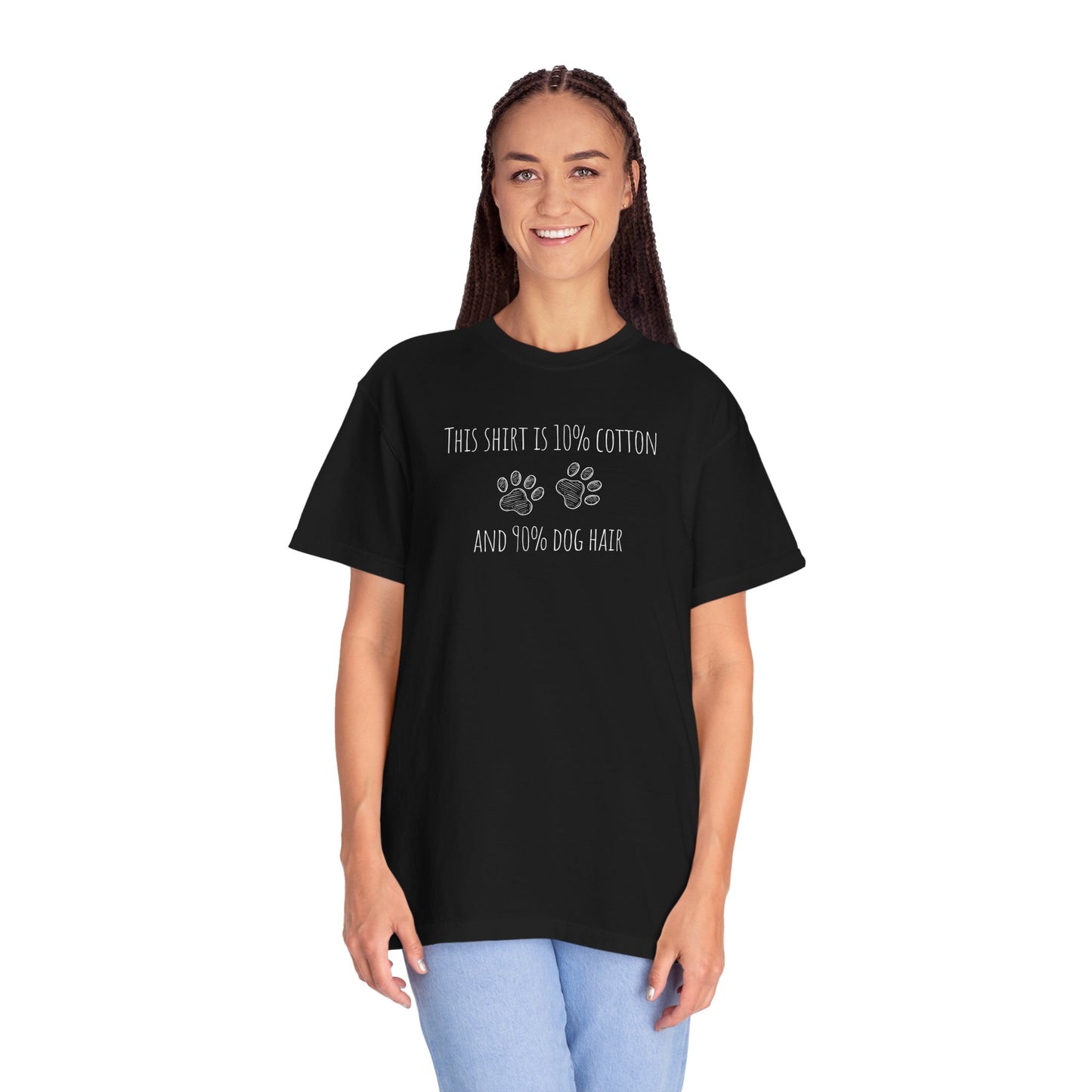 10% cotton 90% dog hair Unisex Garment-Dyed T-shirt - Casual Comfort for Trendsetters