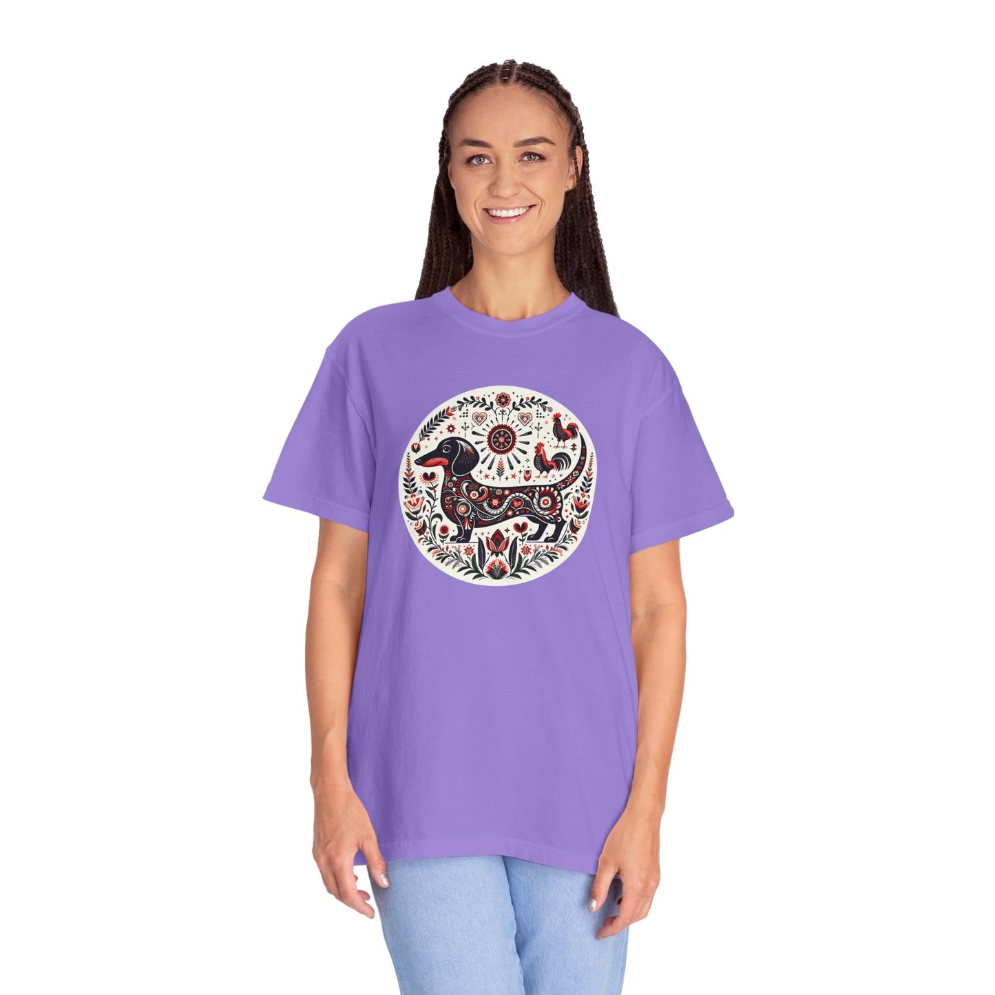 Artistic Animal Print T-Shirt - Unisex Garment-Dyed Tee for Nature Lovers, Festivals, Boho Style, Gift Idea, Everyday Wear