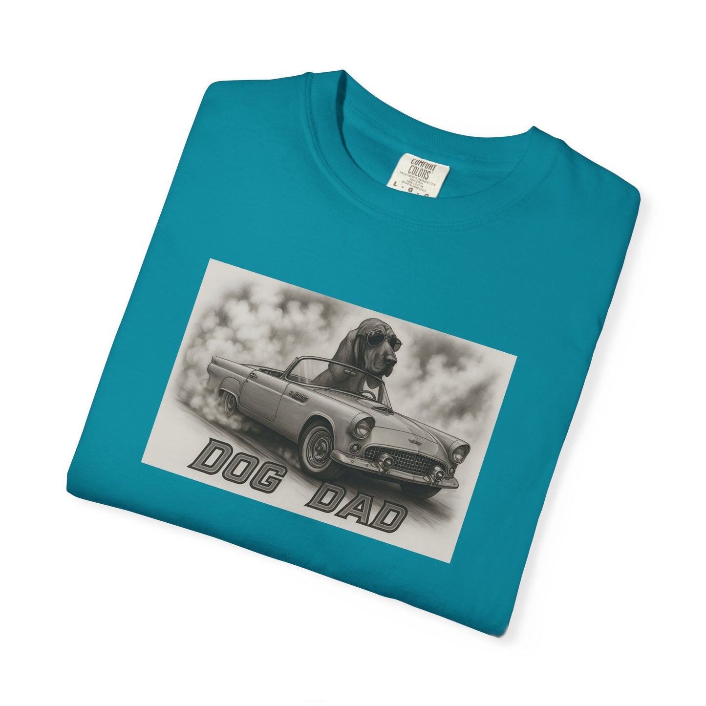 Dog Dad - Bloodhound - Cool Dogs in Cool Cars T-Shirt Collection | Funny Dog Lover Apparel for Men