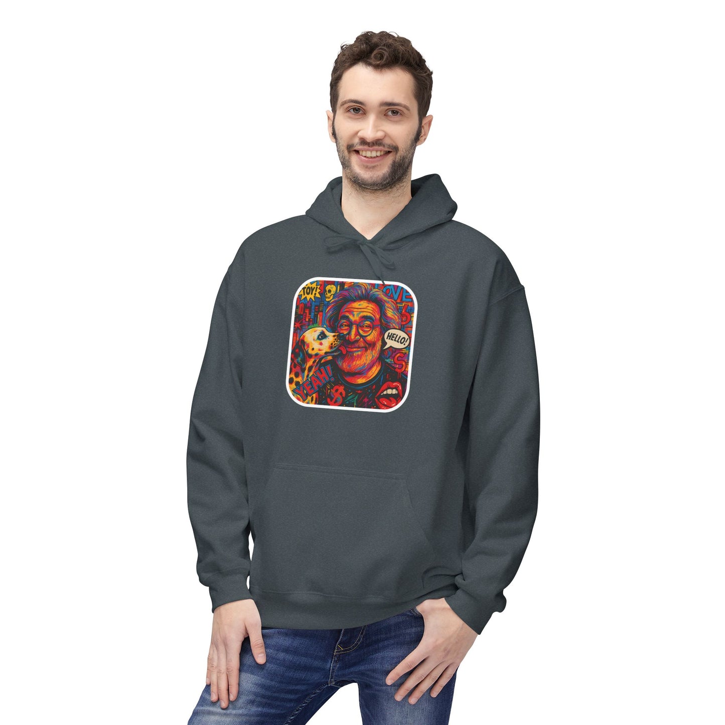 Hoodie - Jerry Garcia and a Dog Pop Art Poster Design