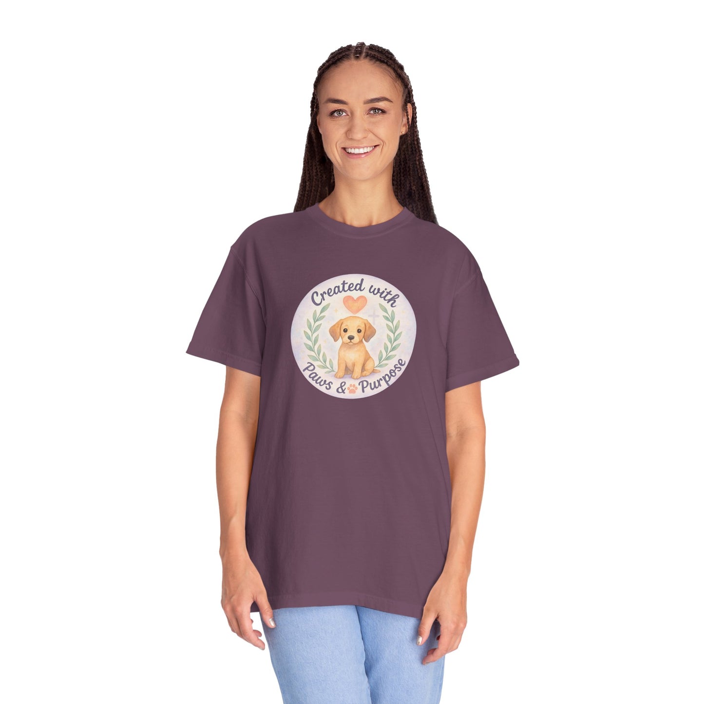 Created with Paws & Purpose T-Shirt, Pet Lover Gift, Dog Lover Apparel, Animal Rescue Support, Unique Gifts for Dog Owners