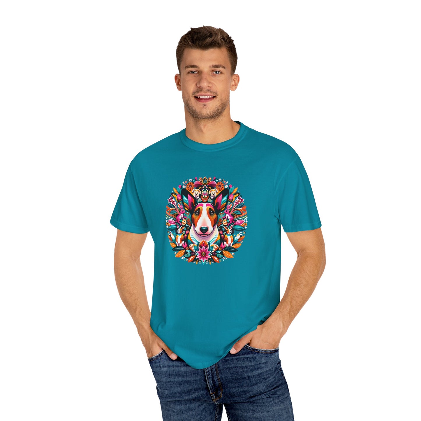 Colorful Dog Lover T-Shirt | Unisex Garment-Dyed Tee
