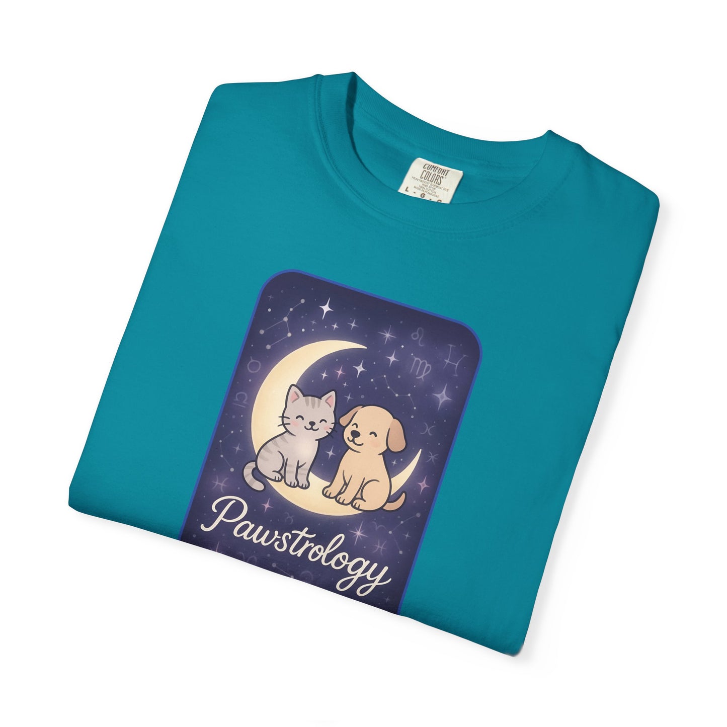 Pawstrology Graphic T-shirt, Cute Pet Astrology Tee, Unisex Animal Lover Shirt, Gifts for Cat Dog Owners, Celestial Pet Apparel