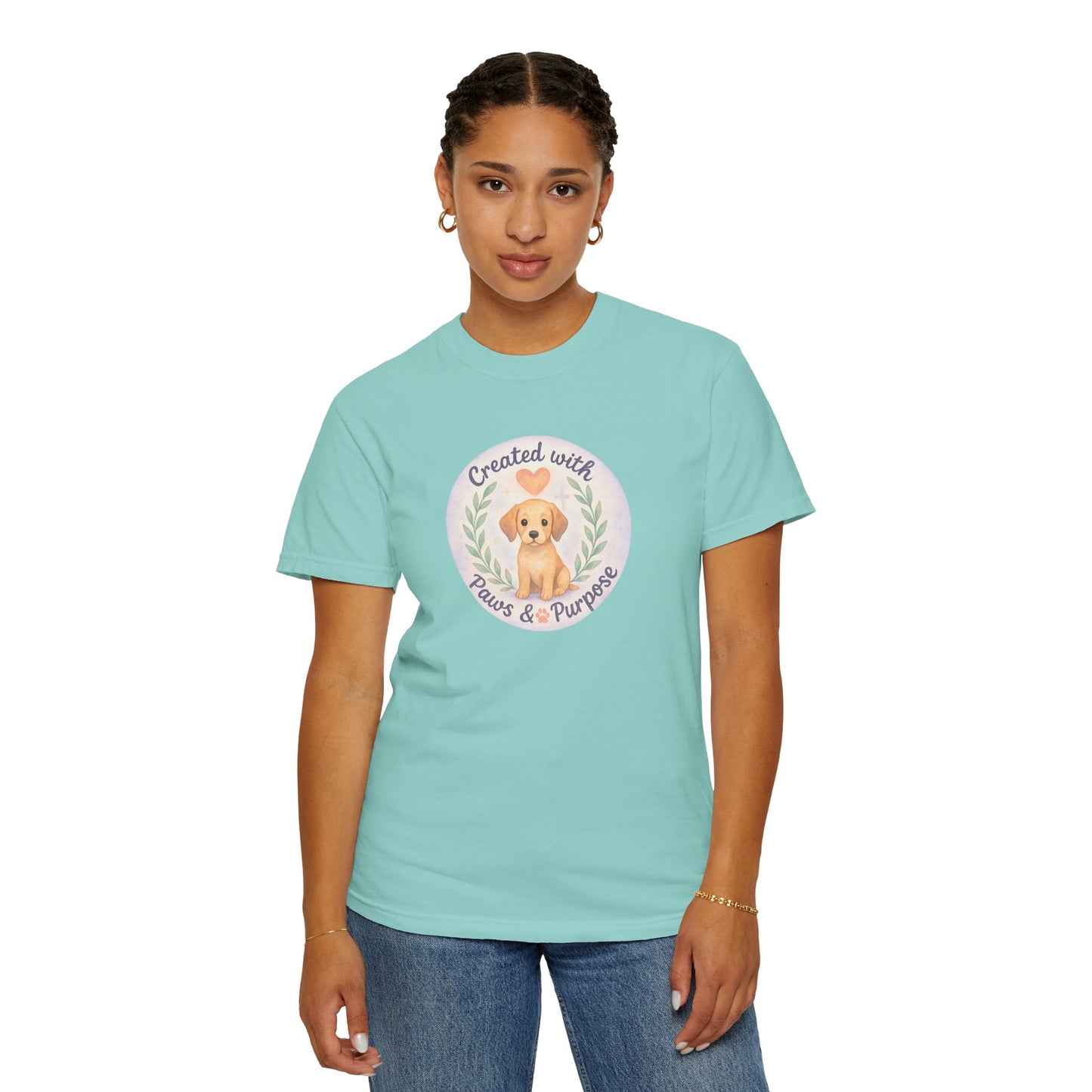 Created with Paws & Purpose T-Shirt, Pet Lover Gift, Dog Lover Apparel, Animal Rescue Support, Unique Gifts for Dog Owners