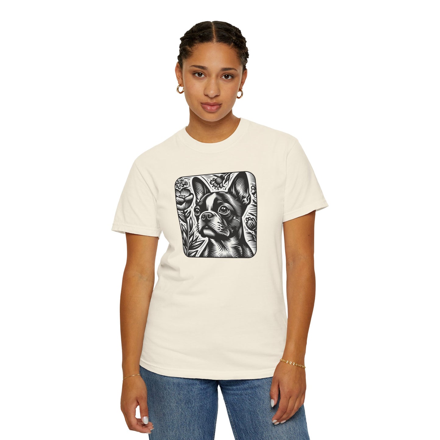 Vintage French Bulldog T-Shirt - Unisex Garment-Dyed Tee