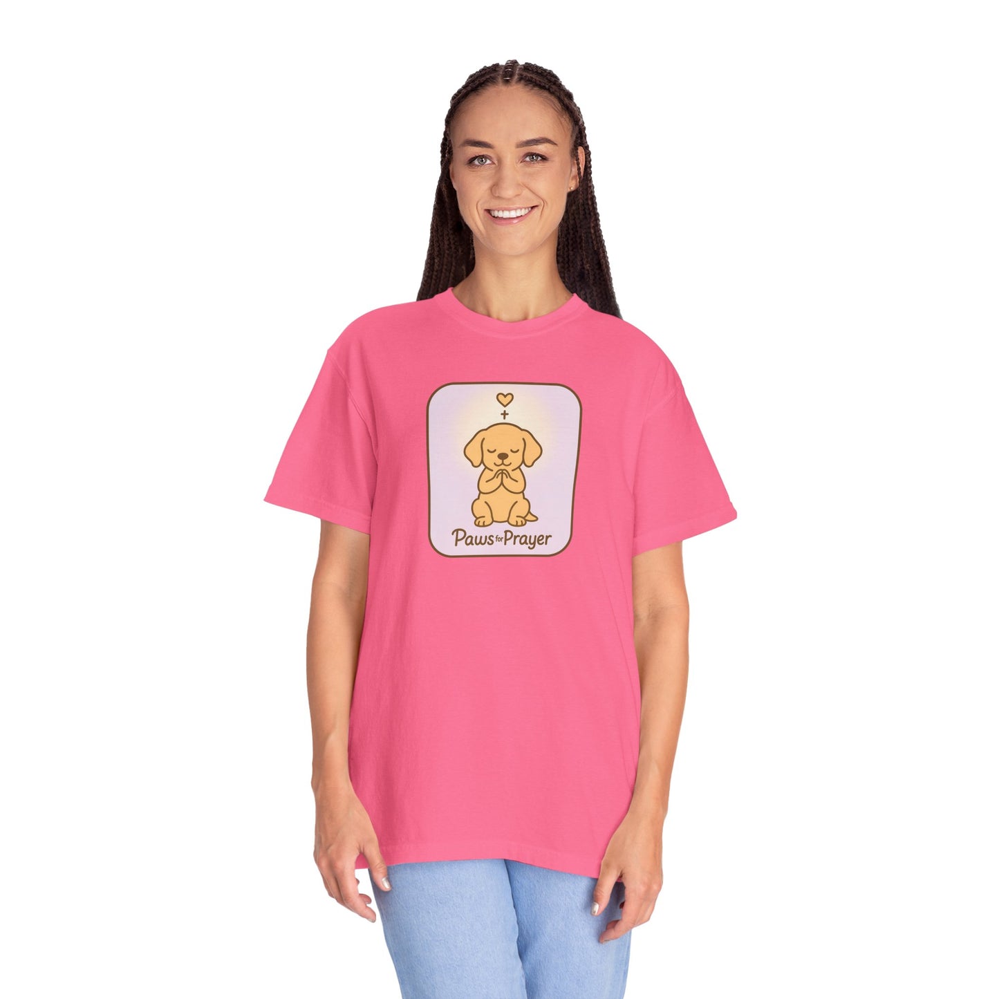 Prayerful Paws Unisex T-Shirt, Dog Lover Gift, Cute Pet Tee, Animal Prayer Shirt, Casual Animal Tees, Gift for Dog Owners
