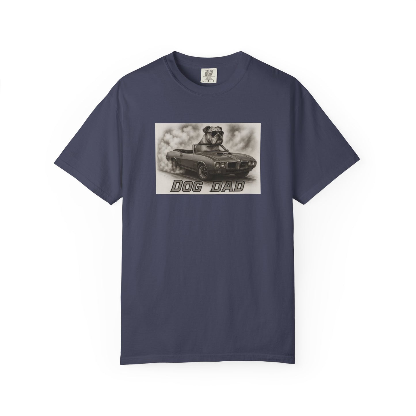 Dog Dad - Bulldog - Cool Dogs in Cool Cars T-Shirt Collection | Funny Dog Lover Apparel for Men
