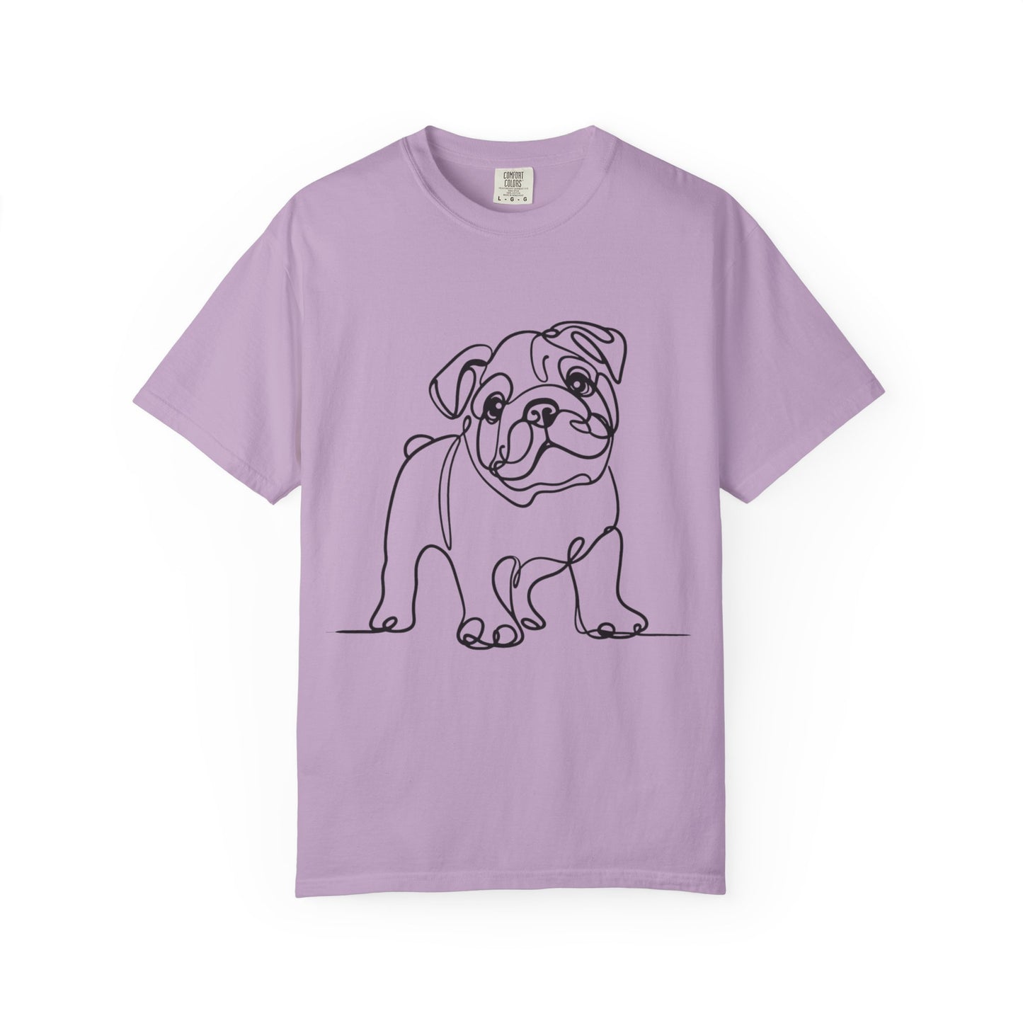 Unisex Garment-Dyed T-shirt with Minimalist Bulldog Design