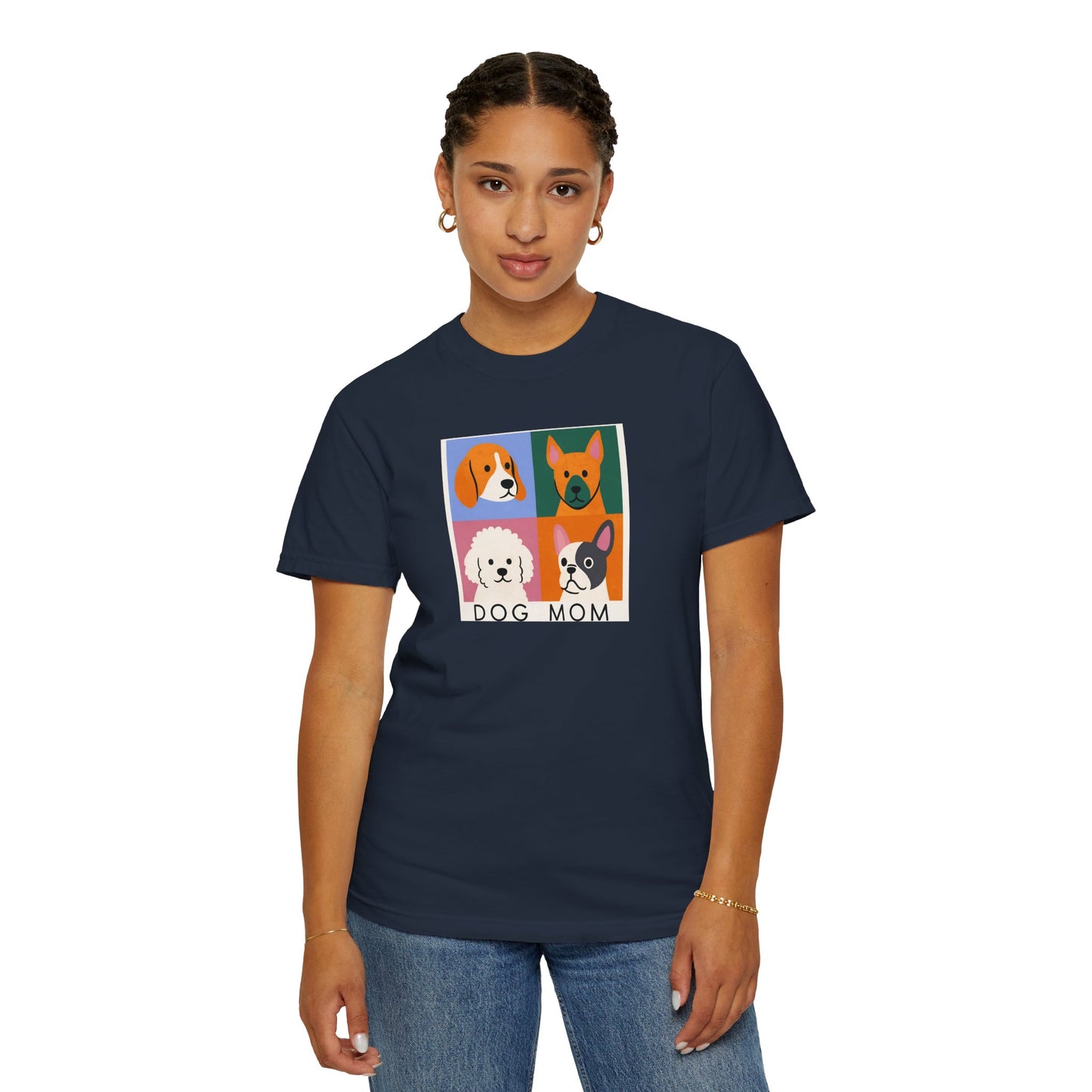 Dog Mom T-shirt - Unisex Garment-Dyed Tee for Dog Lovers