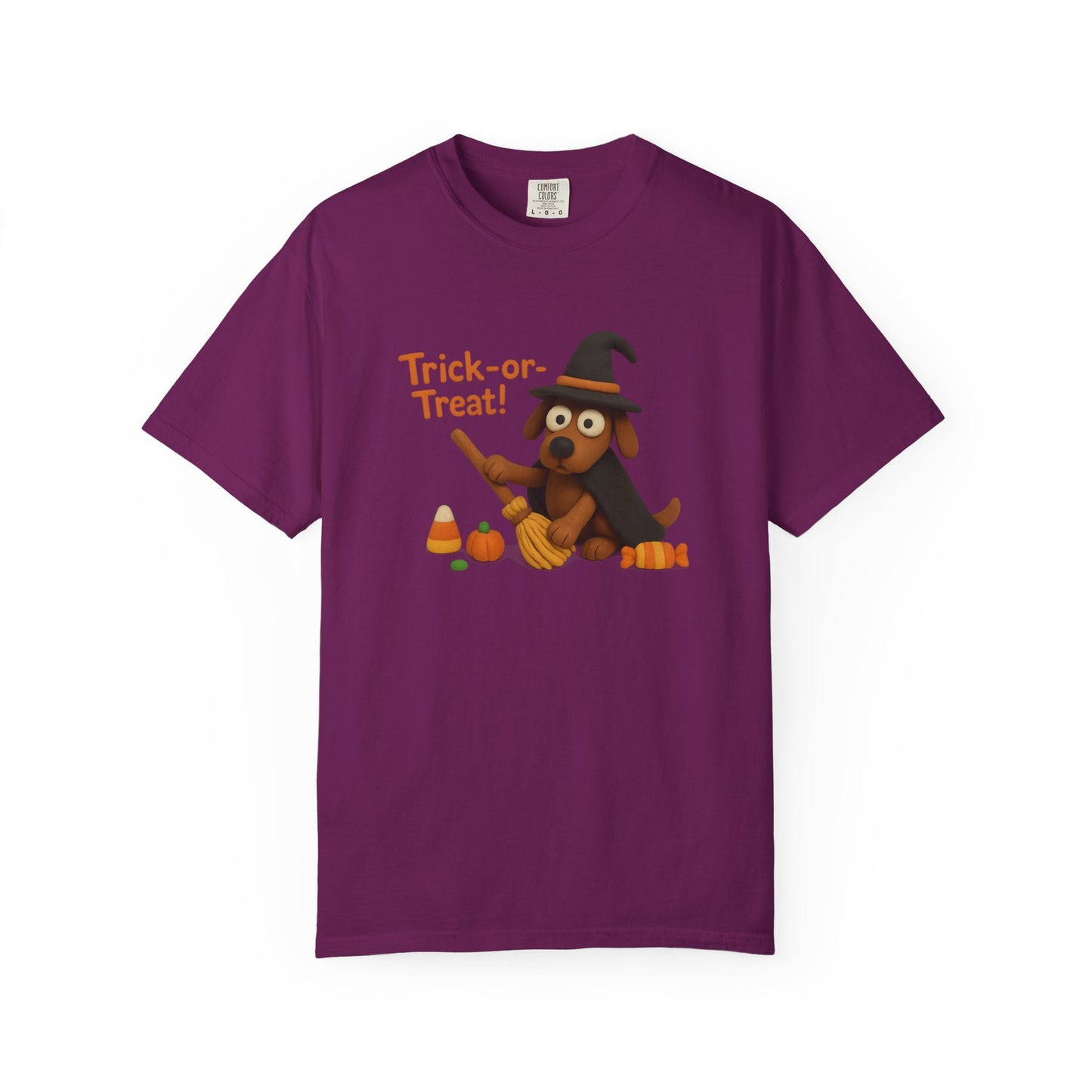 Cute Halloween Dog T-Shirt, Trick-or-Treat Shirt, Fall Apparel, Pet Lover Gift, Unisex Halloween Clothing, Animal Lover Tee