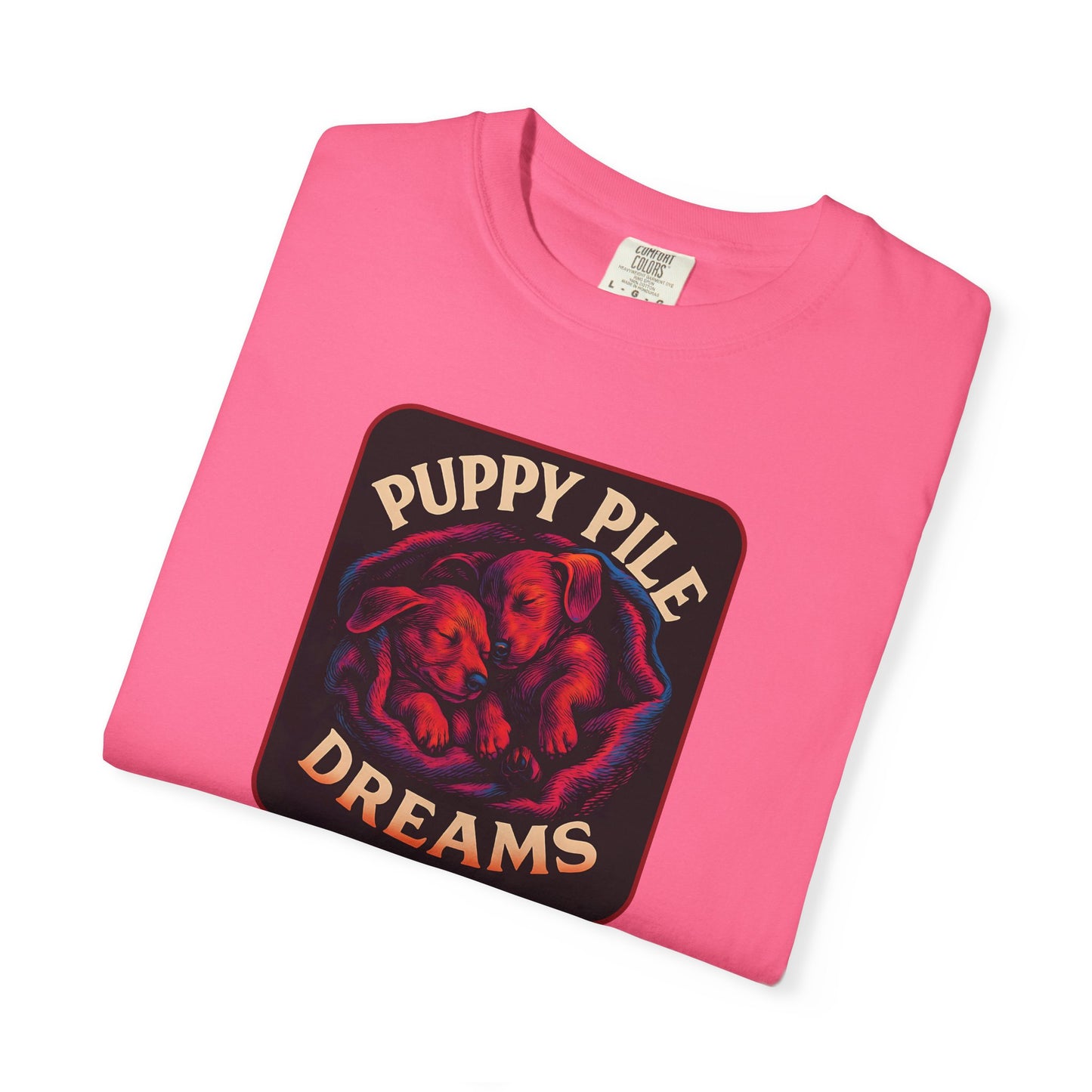 Puppy Pile Dreams T-Shirt, Unisex Tee, Dog Lover Gift, Casual Wear, Comfortable Cotton Shirt, Fun Animal Graphic Tee