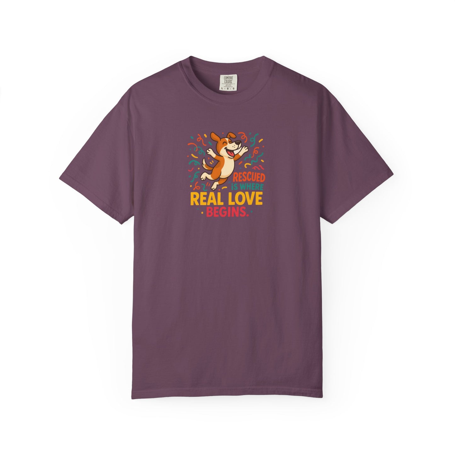 Rescue Love T-Shirt, Unisex Dog Lover Tee, Adoption Awareness Shirt, Pet Rescue Apparel, Gift for Animal Lovers