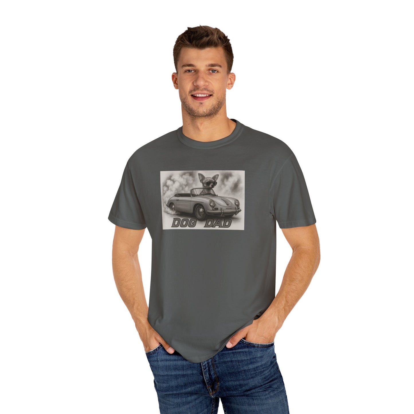 Dog Dad - Chihuahua - Cool Dogs in Cool Cars T-Shirt Collection | Funny Dog Lover Apparel for Men