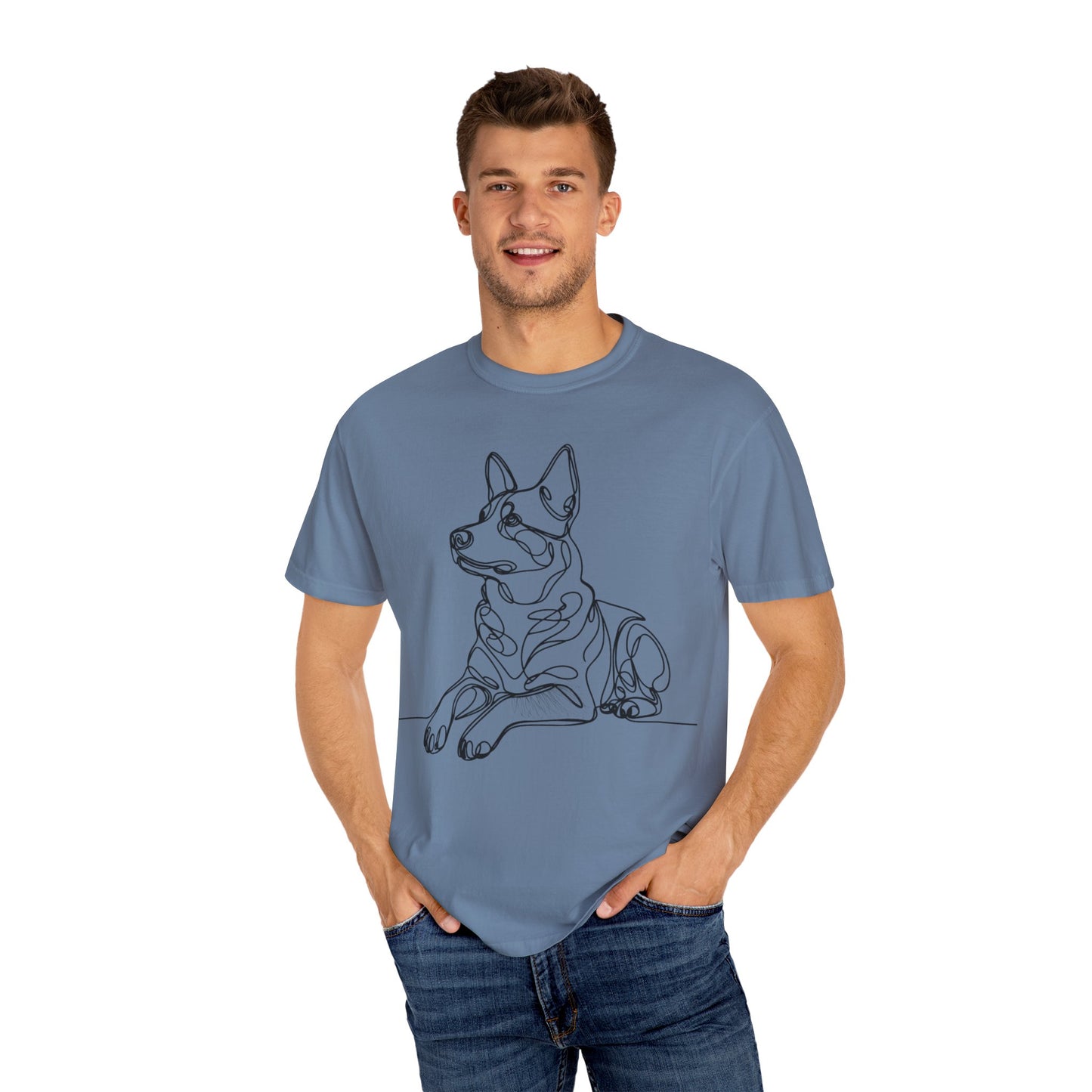 🖤 True Grit – Blue Heeler Line Art Tee - Perfect Gift for Dog Lovers