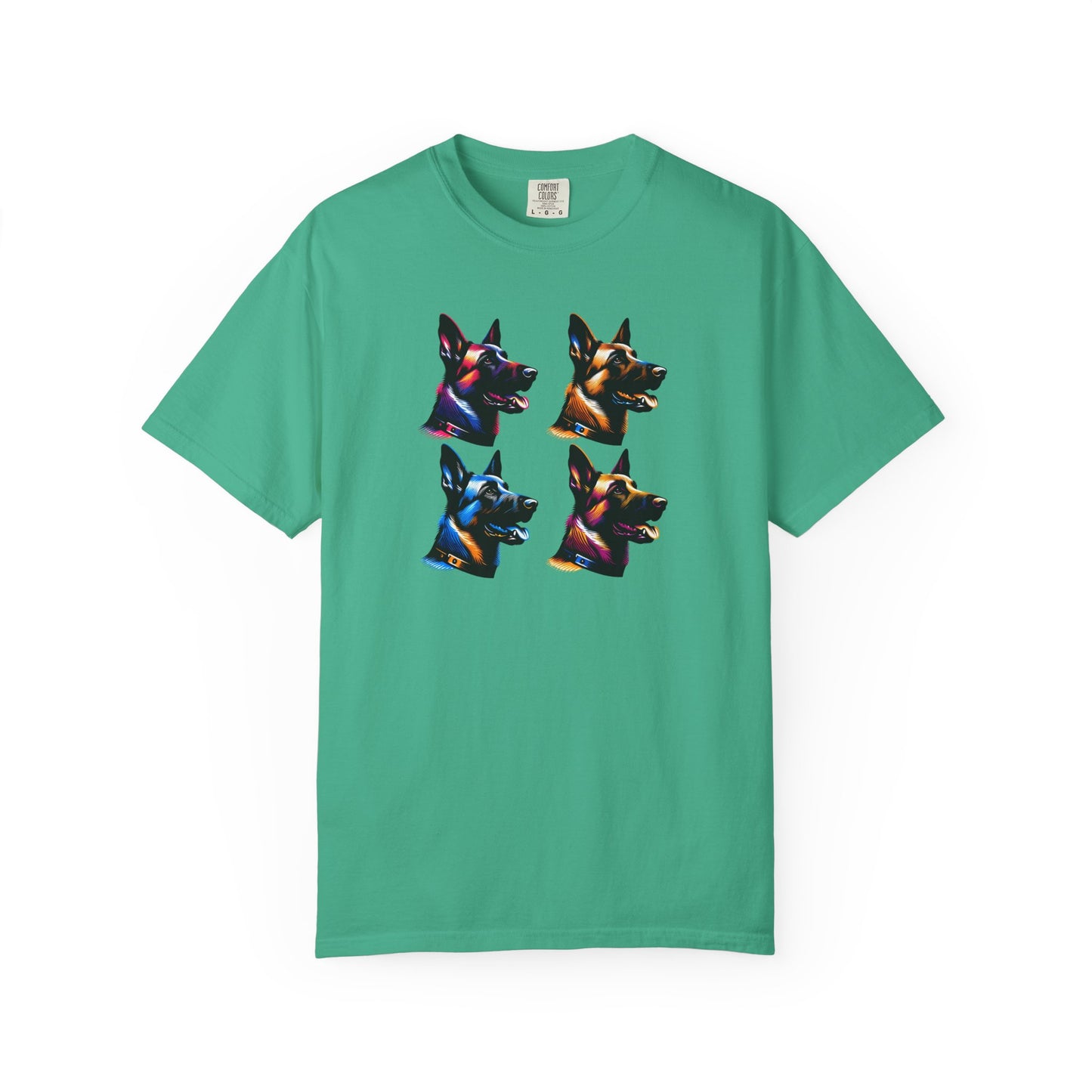 Colorful Belgium Malinois Portrait Unisex Garment-Dyed T-Shirt