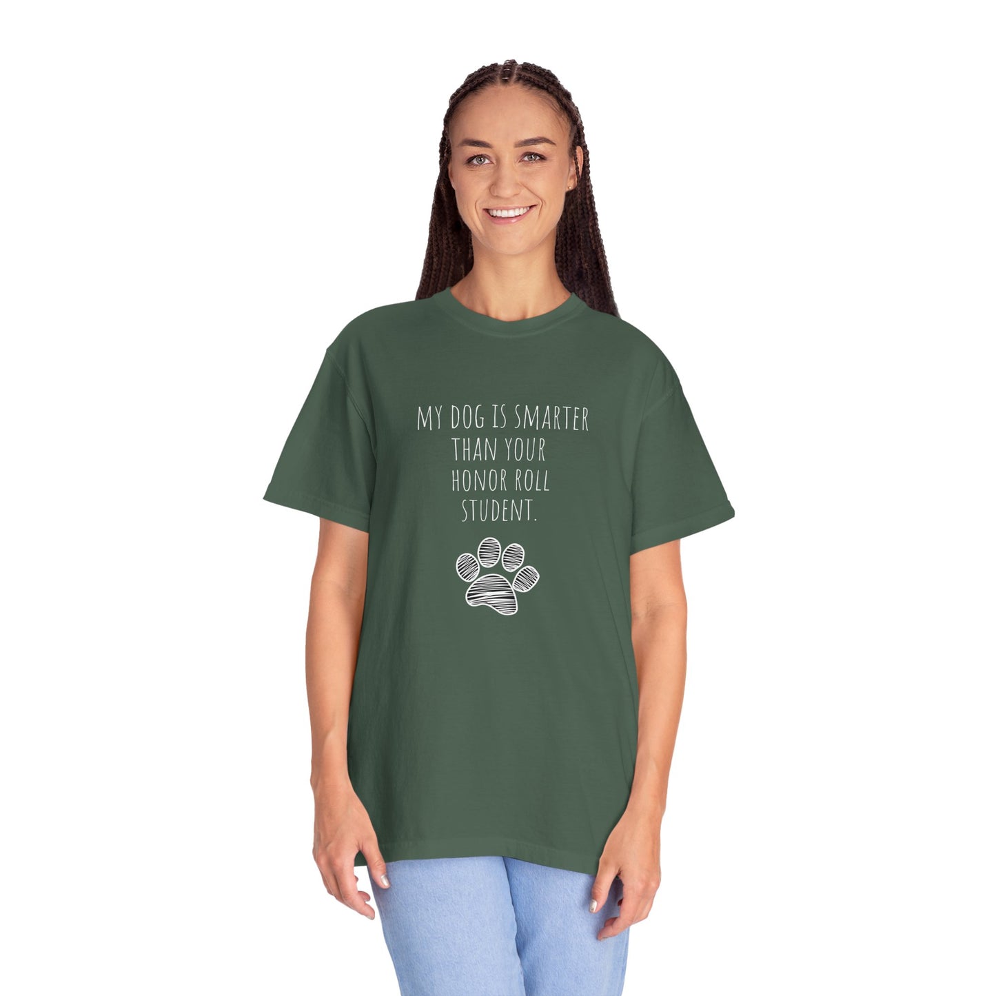 Unisex Dog Lover T-Shirt - "My Dog Is Smarter Than Your Honor Roll Student" - Perfect Gift for Pet Parents