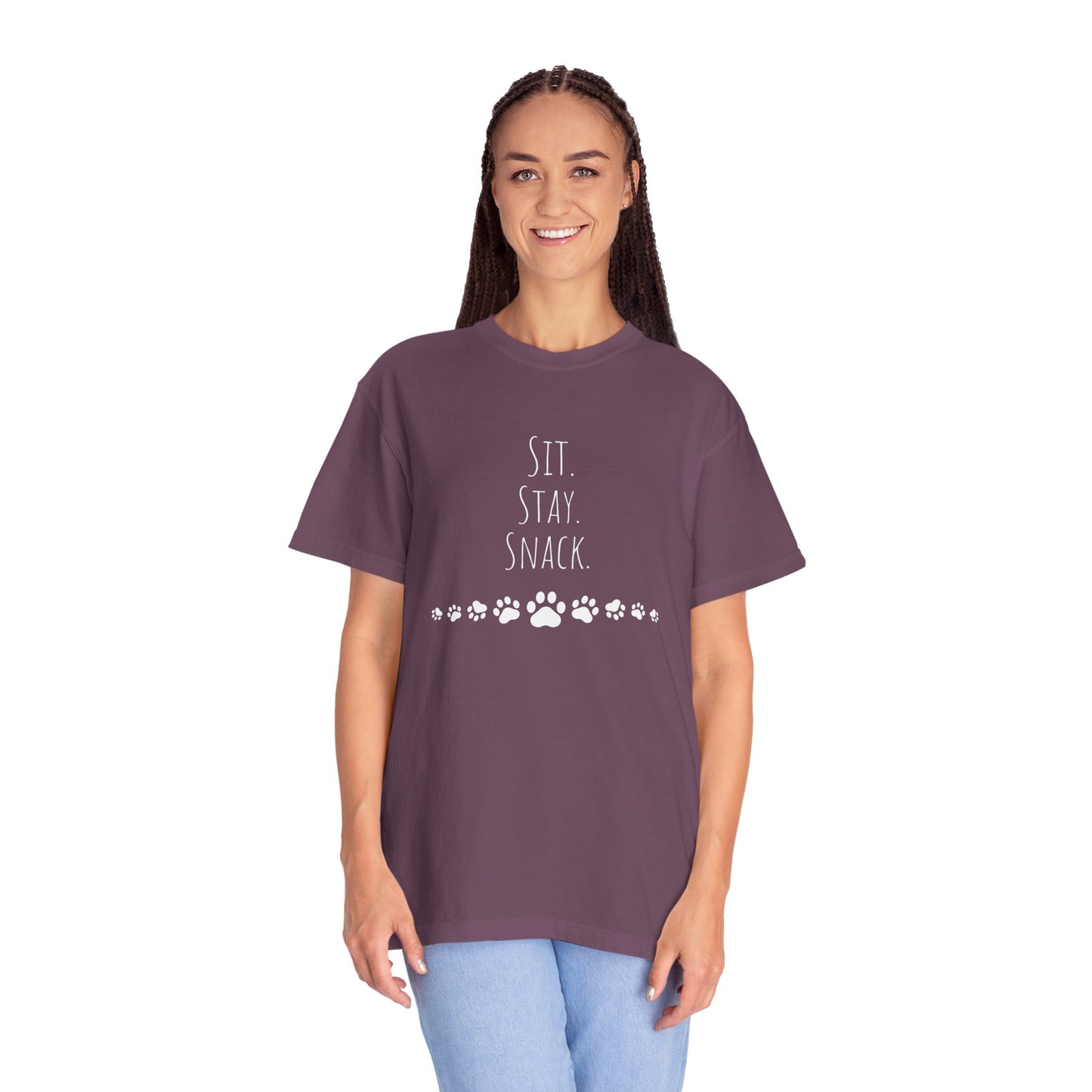 Unisex Pet Lover T-shirt - "Sit. Stay. Snack."