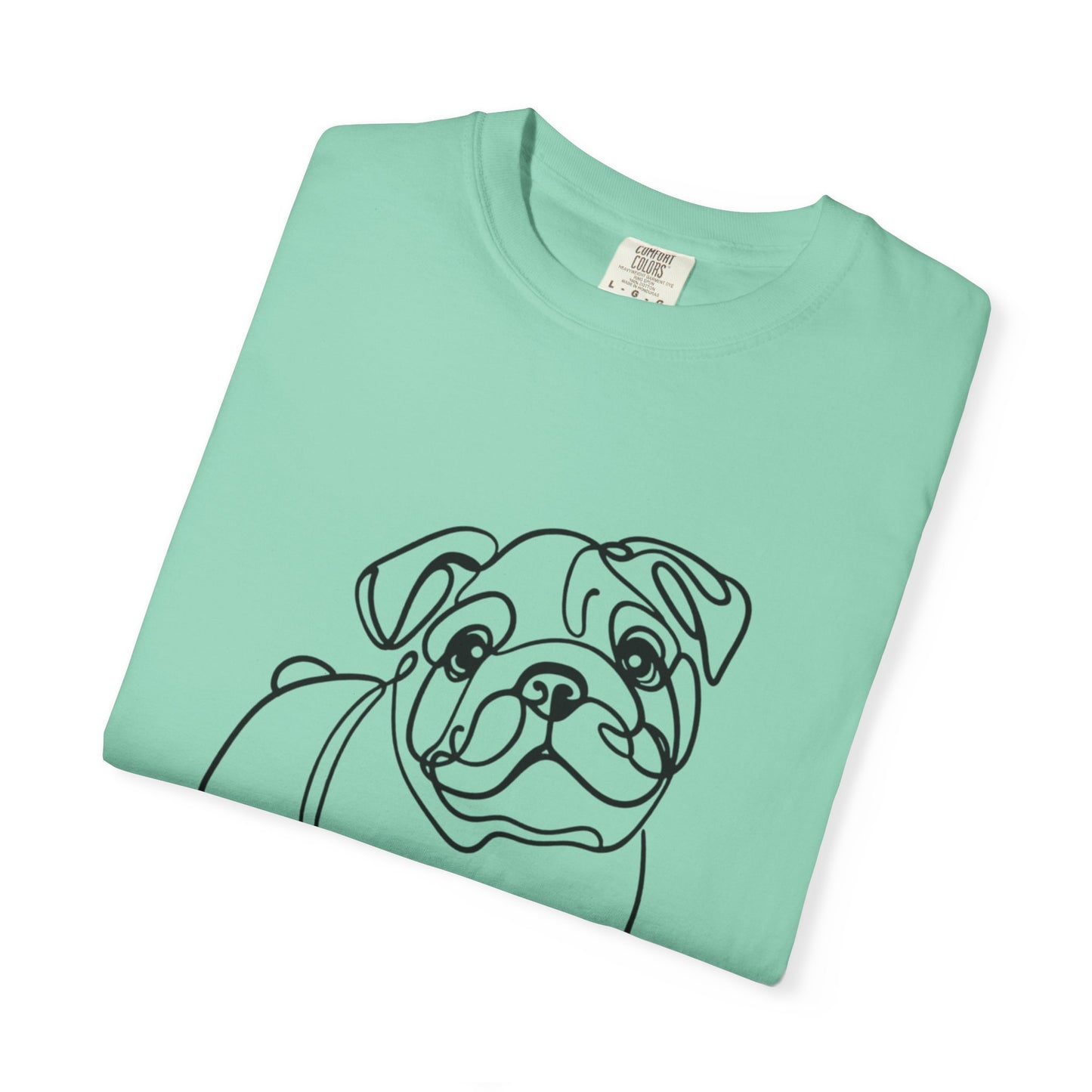 Unisex Garment-Dyed T-shirt with Minimalist Bulldog Design