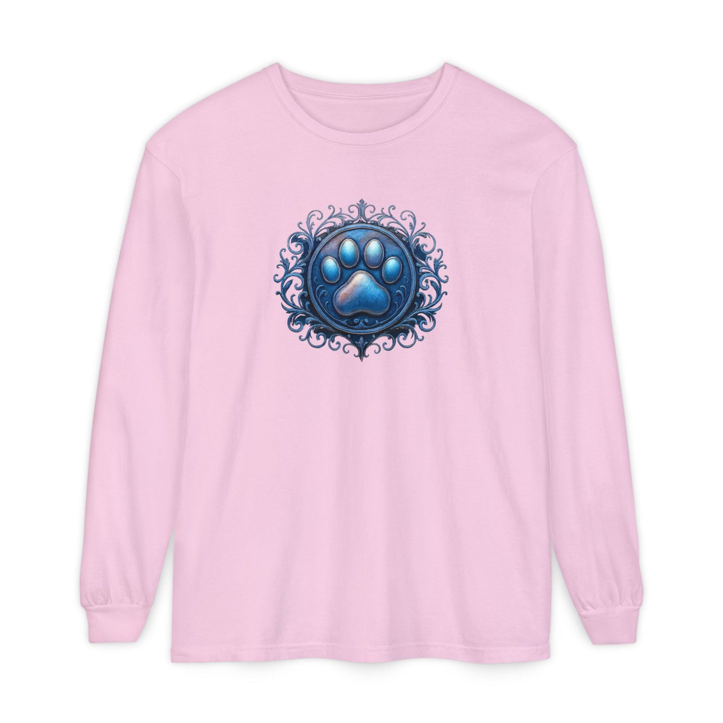 Paw Print Long Sleeve T-Shirt for Pet Lovers | Cozy Gift for Animal Enthusiasts, Casual Wear, Dog Mom Gift, Unique Pet Tee, Everyday Fashion
