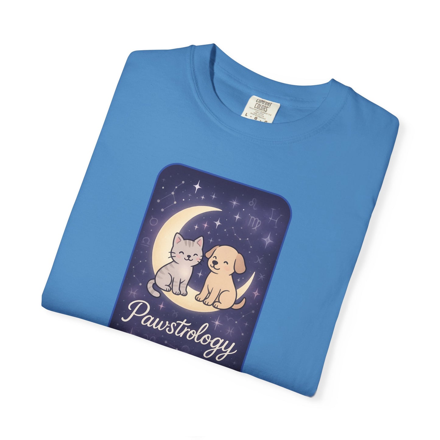 Pawstrology Graphic T-shirt, Cute Pet Astrology Tee, Unisex Animal Lover Shirt, Gifts for Cat Dog Owners, Celestial Pet Apparel