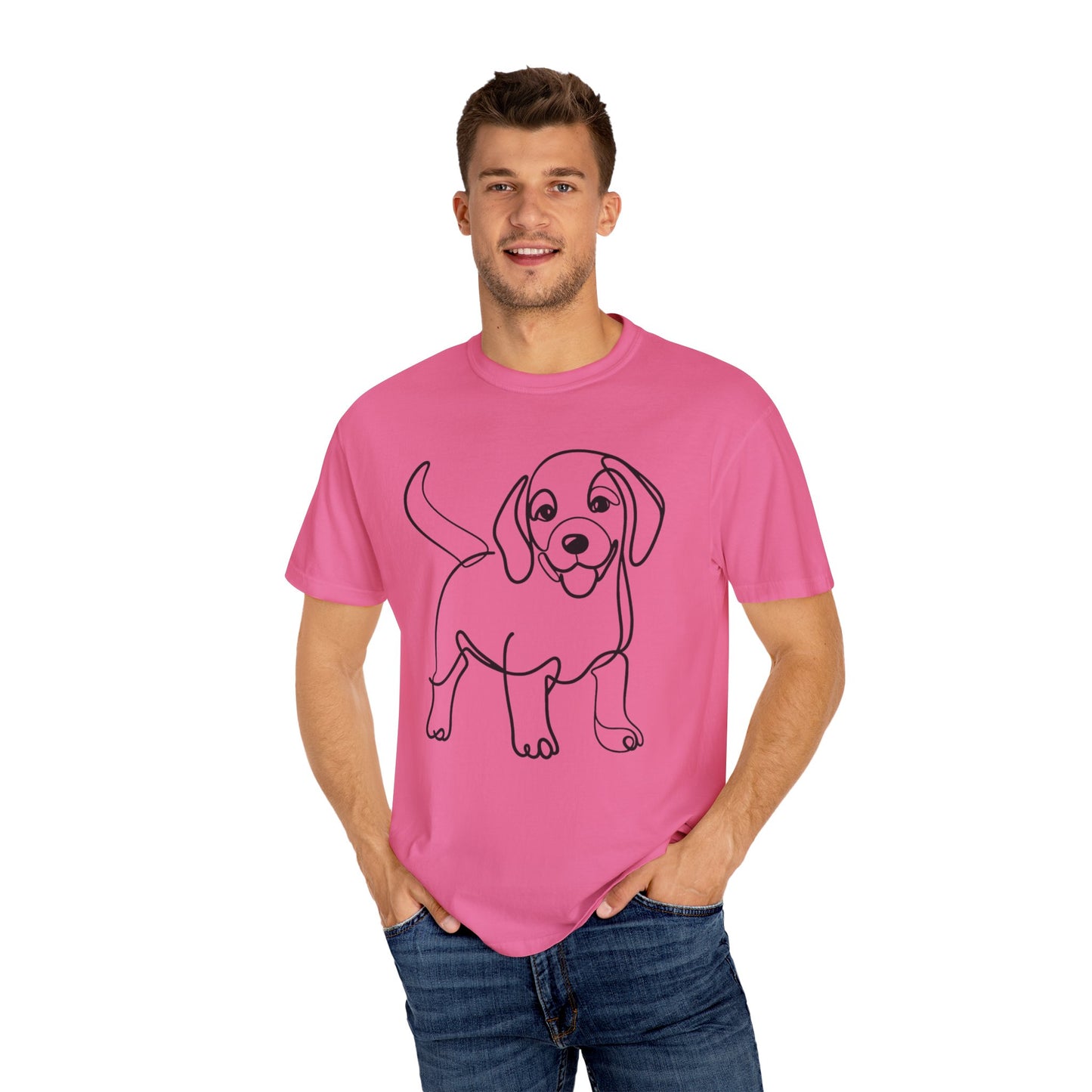 I๐ถ Nose First โ Minimalist Beagle Line Art Tee - Perfect for Dog Lovers
