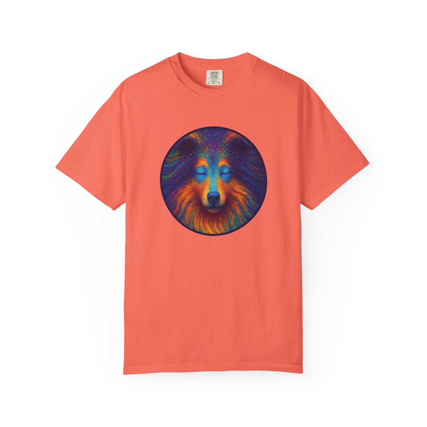 Vibrant Art T-Shirt, Psychedelic Collie Shirt, Unisex Tee, Unique Graphic Tee, Bohemian Style T-Shirt, Nature Lover Gift