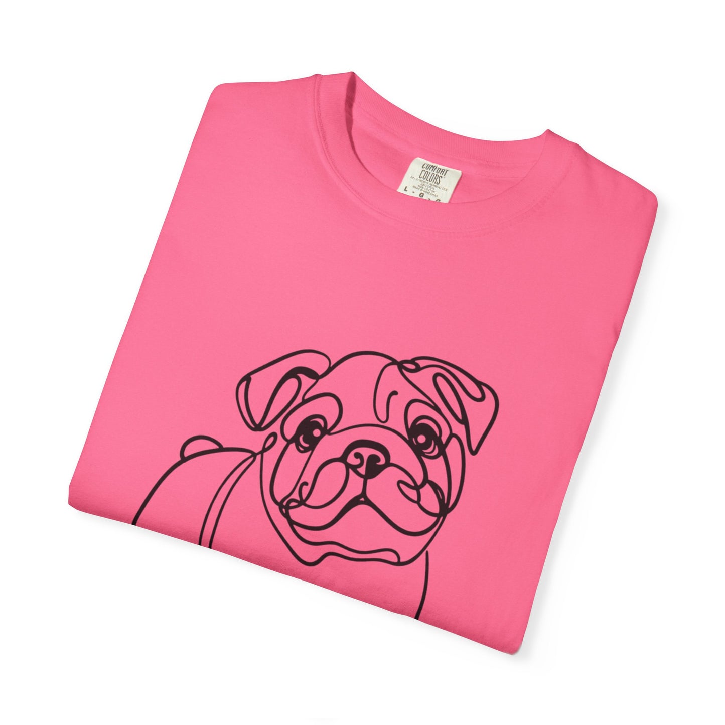 Unisex Garment-Dyed T-shirt with Minimalist Bulldog Design
