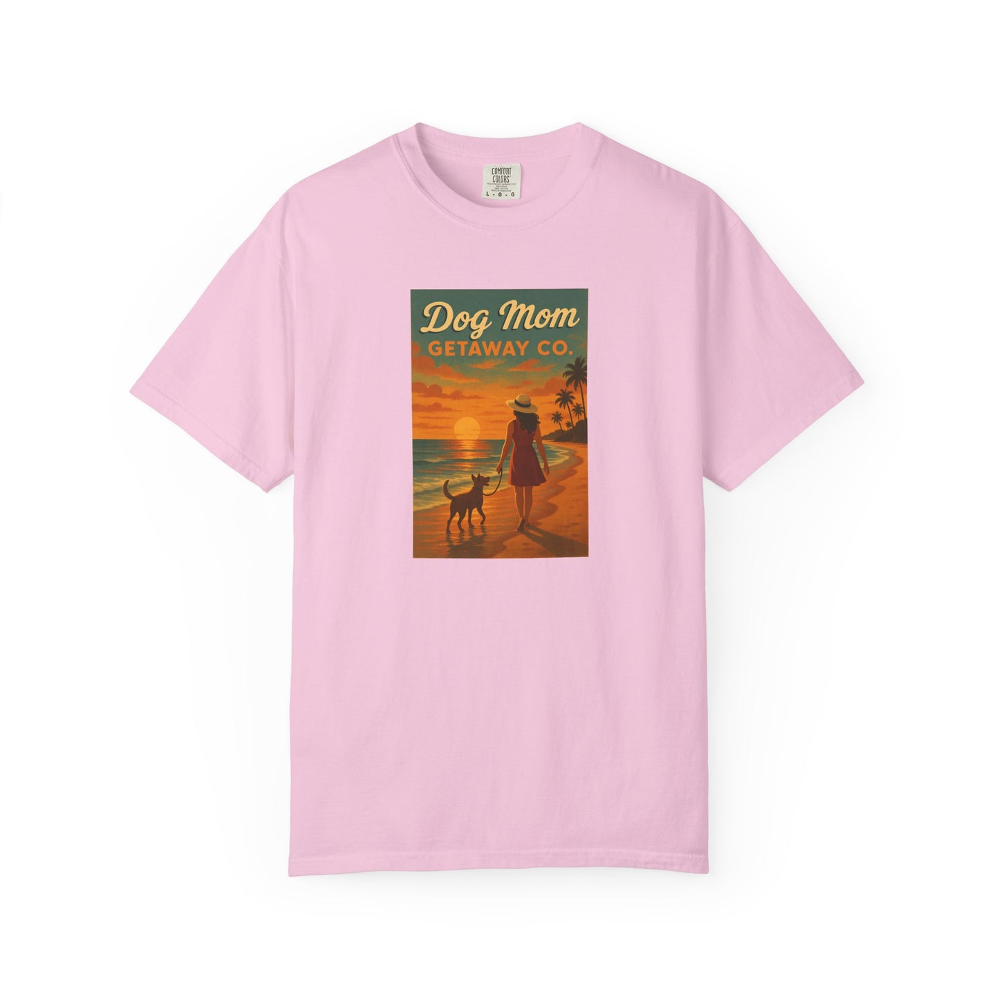 Dog Mom Sunset Tee, Unisex T-Shirt, Dog Lover Gift, Summer Vacation Shirt, Pet Parent Apparel, Casual Everyday Wear