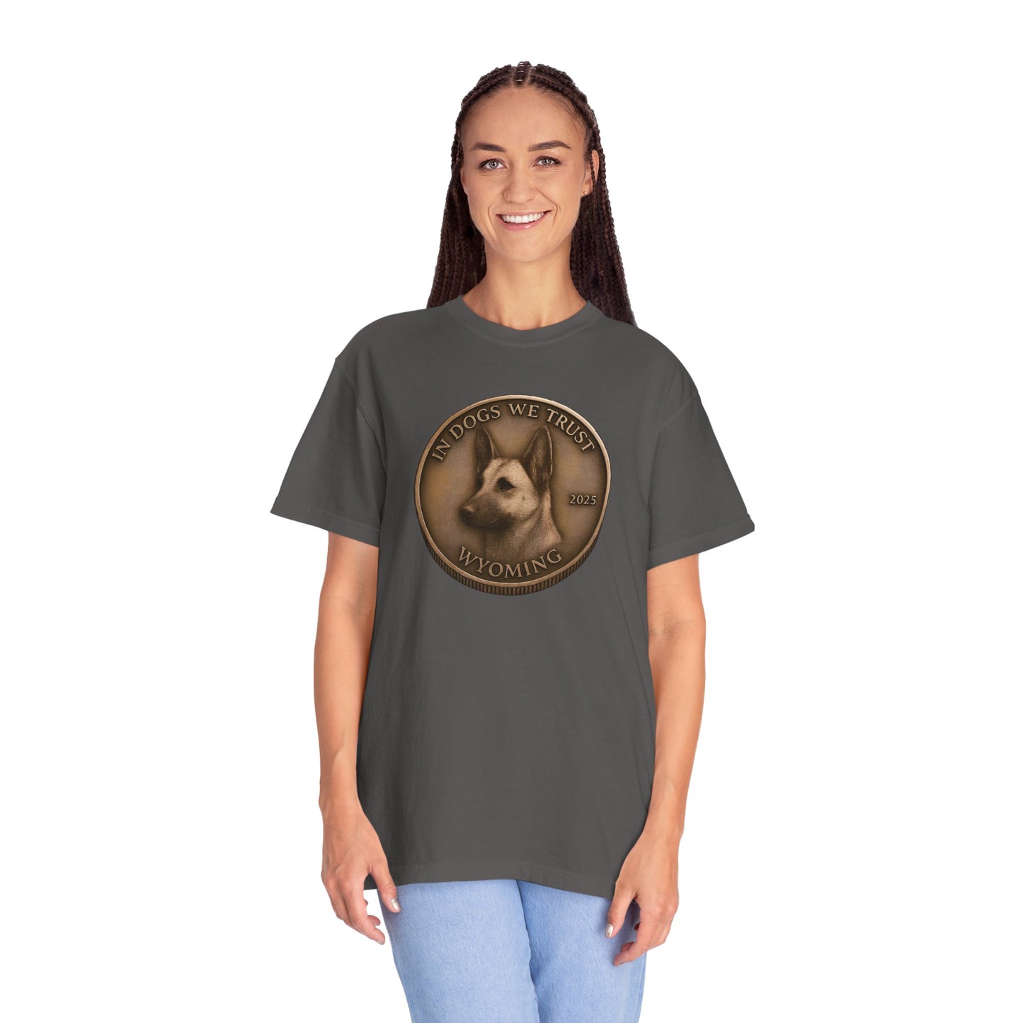 Wyoming State Coin T-Shirt Collection - Proud Dog Breed Illustrations