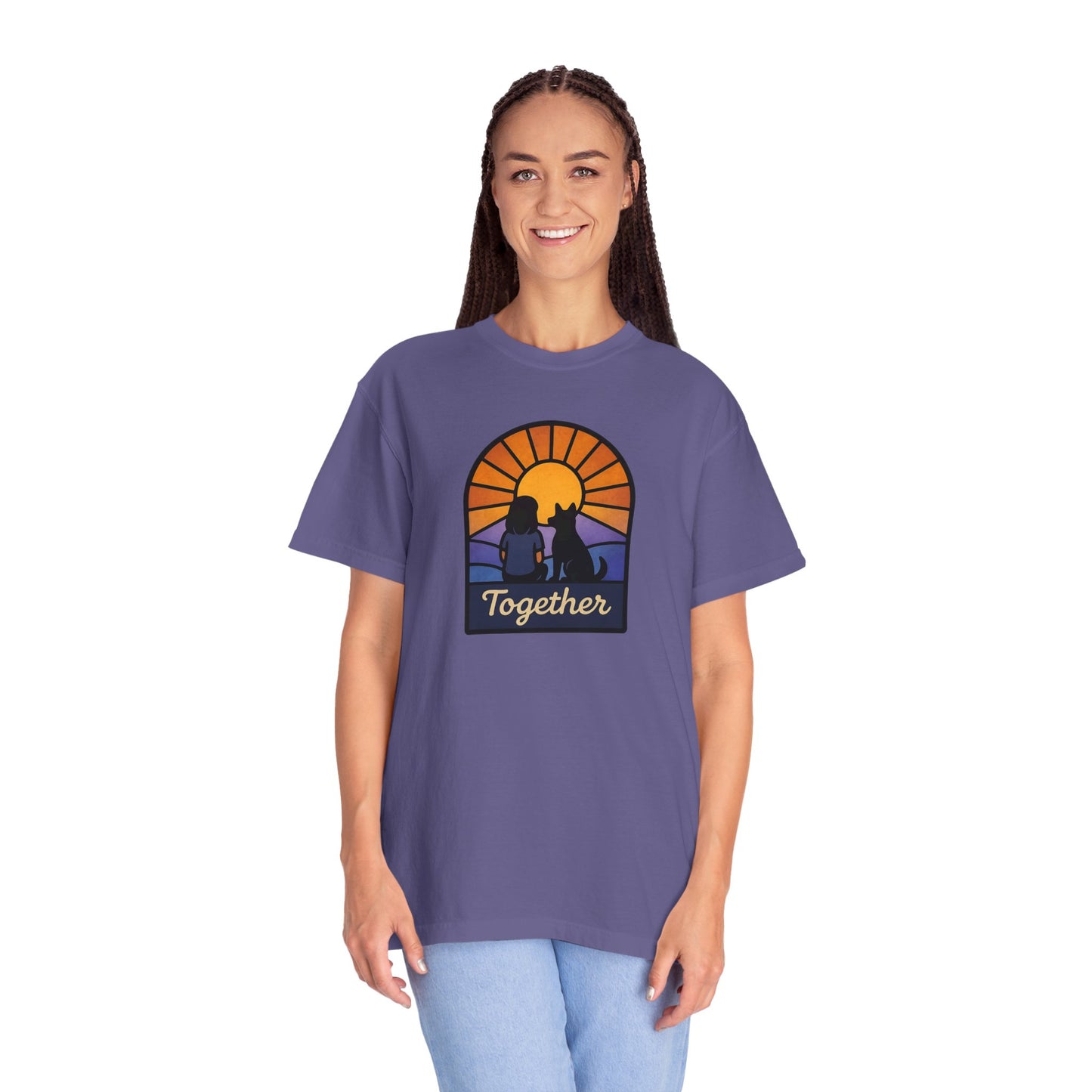 Together Sunset Graphic T-Shirt, Unisex Tee for Families, Casual Wear, Gift for Nature Lovers, Summer Vibe Apparel, Retro Style Shirt