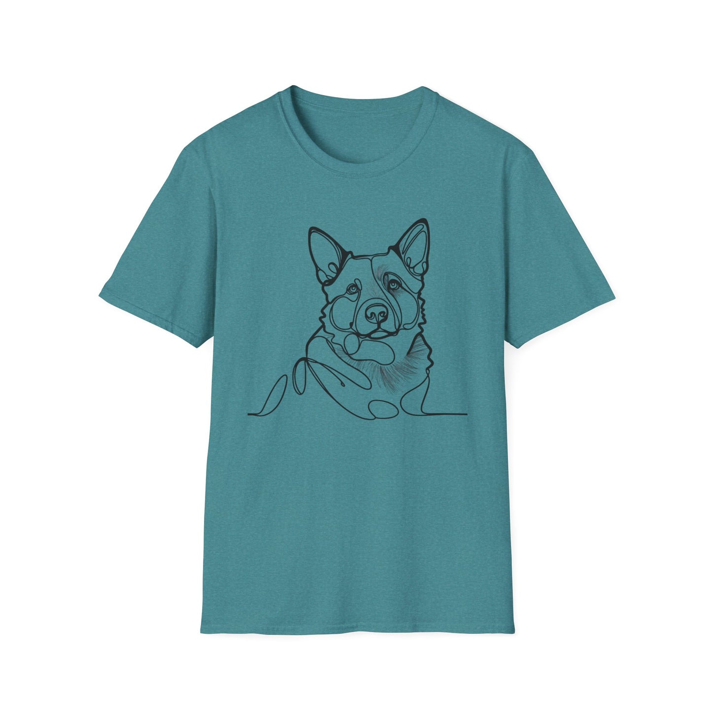 🖤 True Grit – Blue Heeler Line Art Tee – Minimalist Dog Outline Design