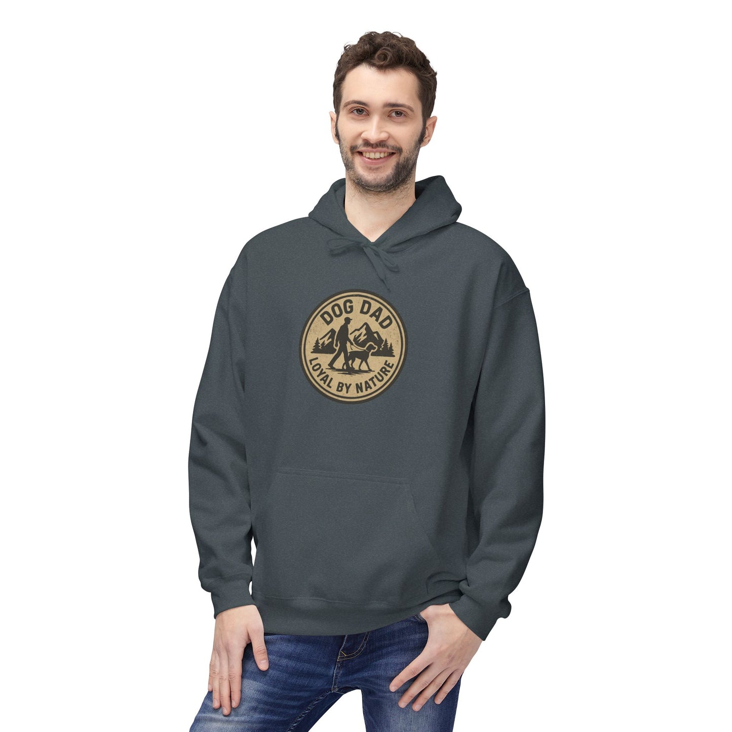 Dog Dad Fleece Hoodie, Unisex Softstyle Hooded Sweatshirt, Perfect Gift for Dog Lovers, Comfortable and Stylish