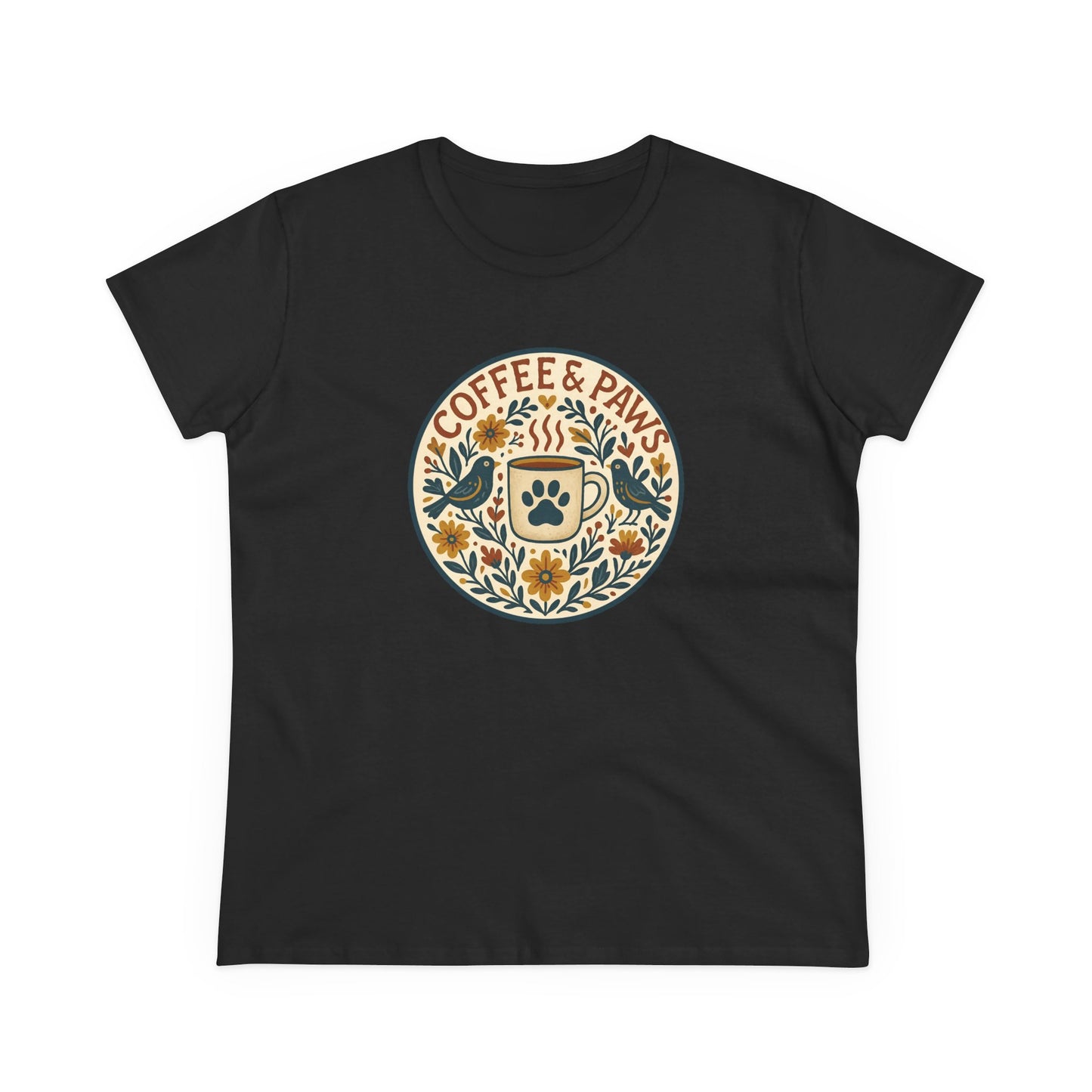 Cozy Coffee & Paws Tee, Casual Animal Lover T-Shirt, Gift for Pet Owners, Cute Coffee Shirt, Summer Essentials, Coffee Lover Apparel