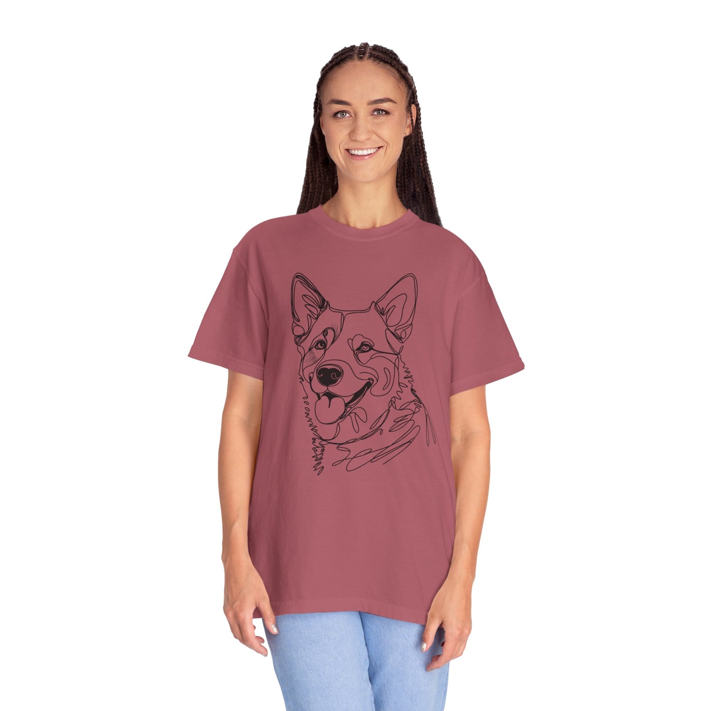 🖤 True Grit – Blue Heeler Line Art Tee
