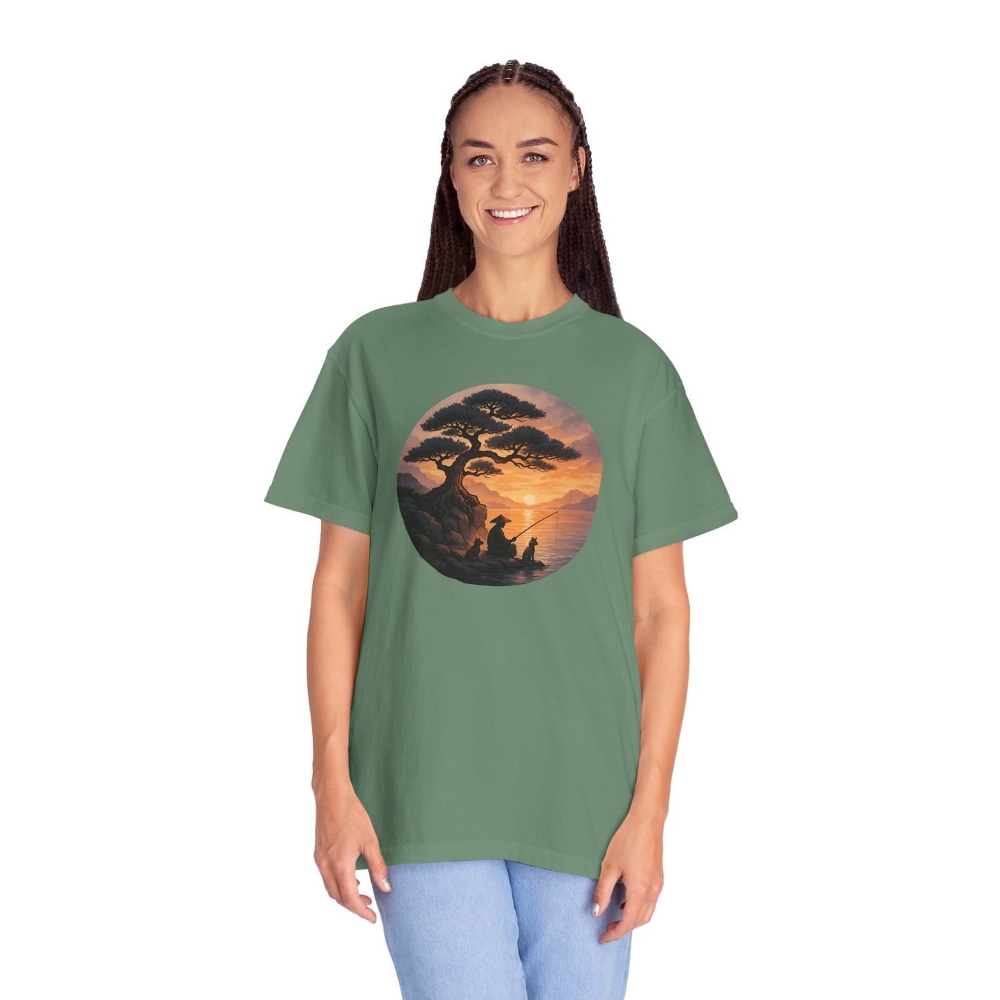 Vintage Sunset Fisherman Unisex T-shirt