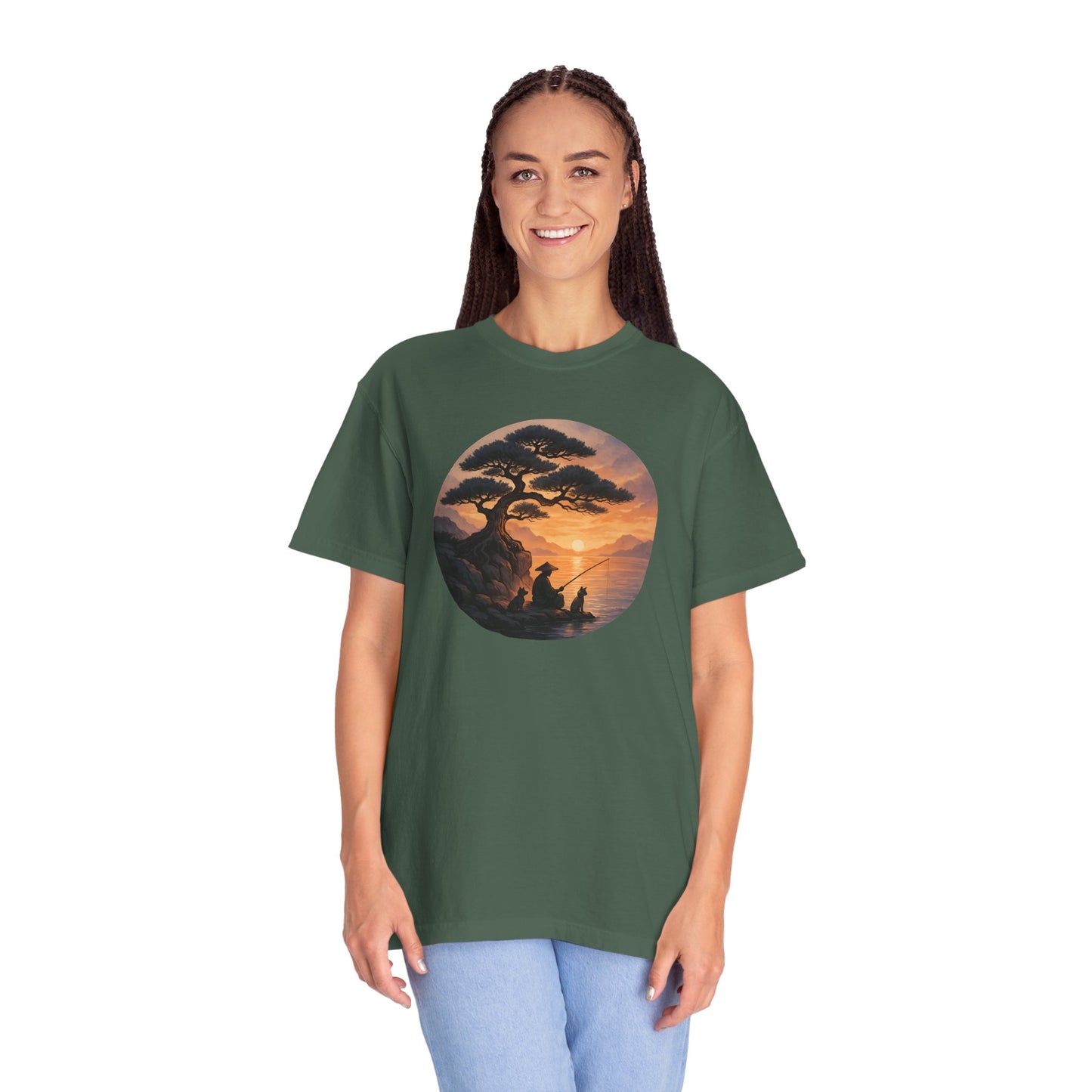 Vintage Sunset Fisherman Unisex T-shirt